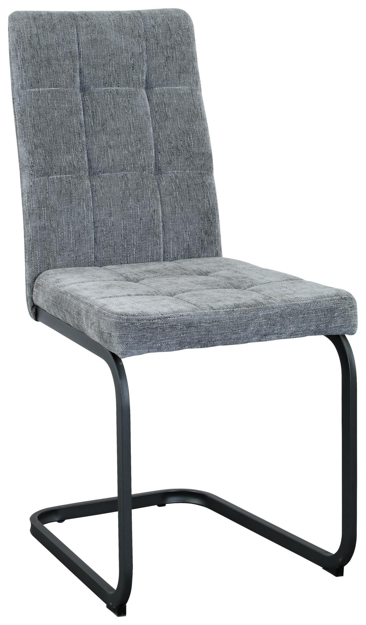 Esszimmerstuhl Radal Hellgrau - Hellgrau/Schwarz, MODERN, Textil/Metall (43/92/56cm) - MID.YOU