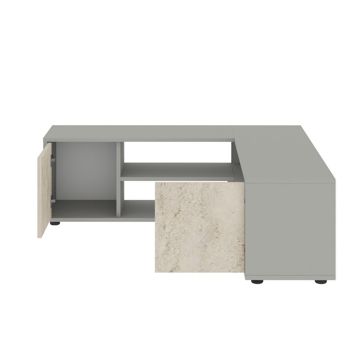 Lowboard Rosa Grau/beige B: 125 Cm - Beige/Grau, Design, Holzwerkstoff (125/40/120cm) - Livetastic