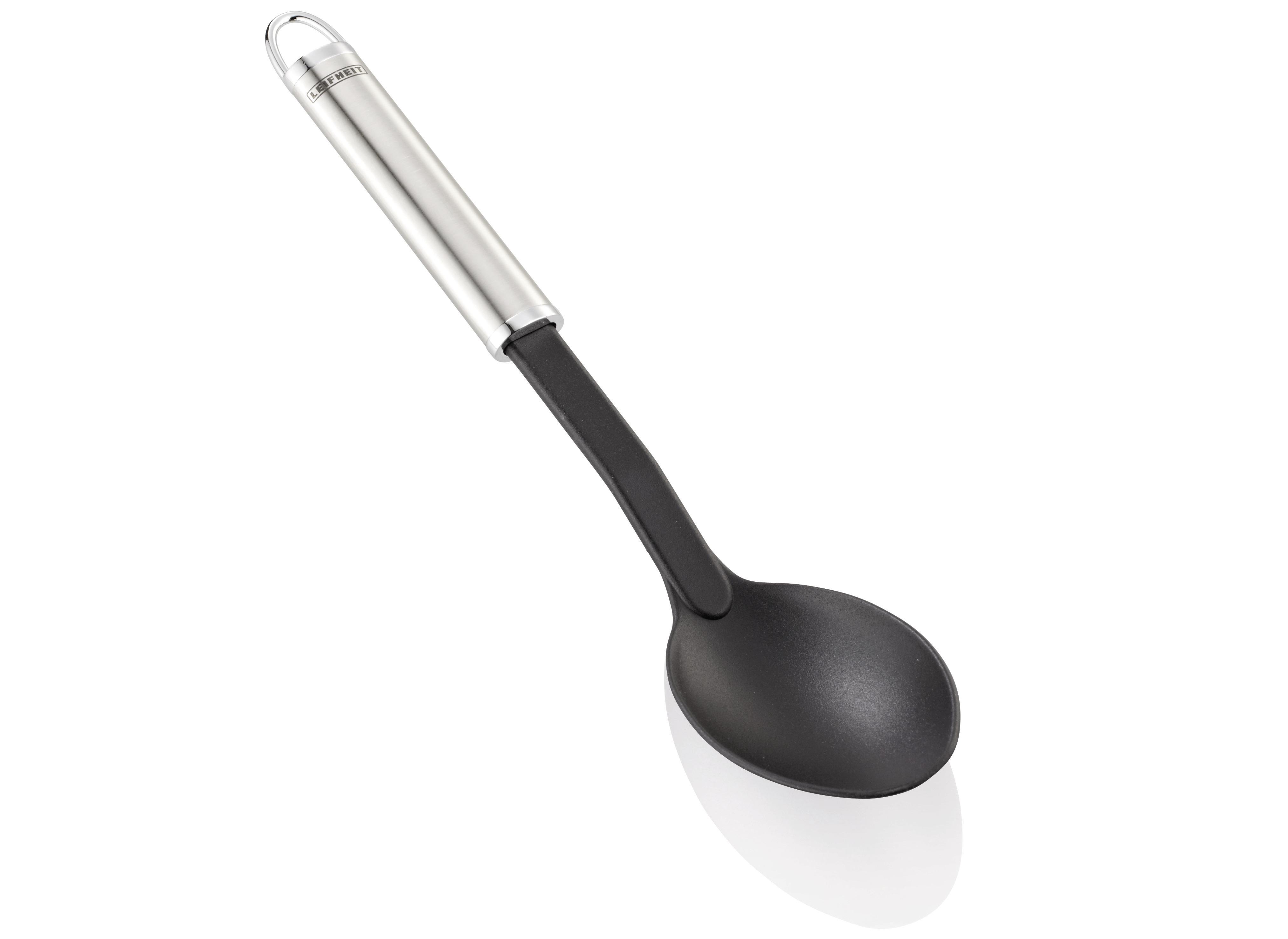 Servierlöffel Giovanni L: 31,5 cm mit Aufhängeöse - Edelstahlfarben/Schwarz, Basics, Kunststoff/Metall (6,5/31,5cm) - Leifheit