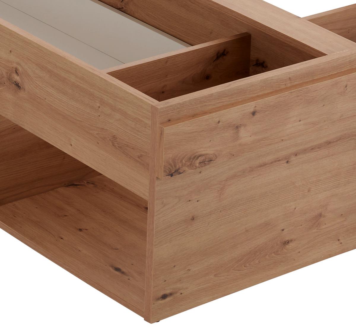 Stauraumbett 120x200 Cm Box, Artsan Eiche Dekor/weiß - Eiche Artisan/Weiß, MODERN, Holzwerkstoff (120/200cm) - Ondega