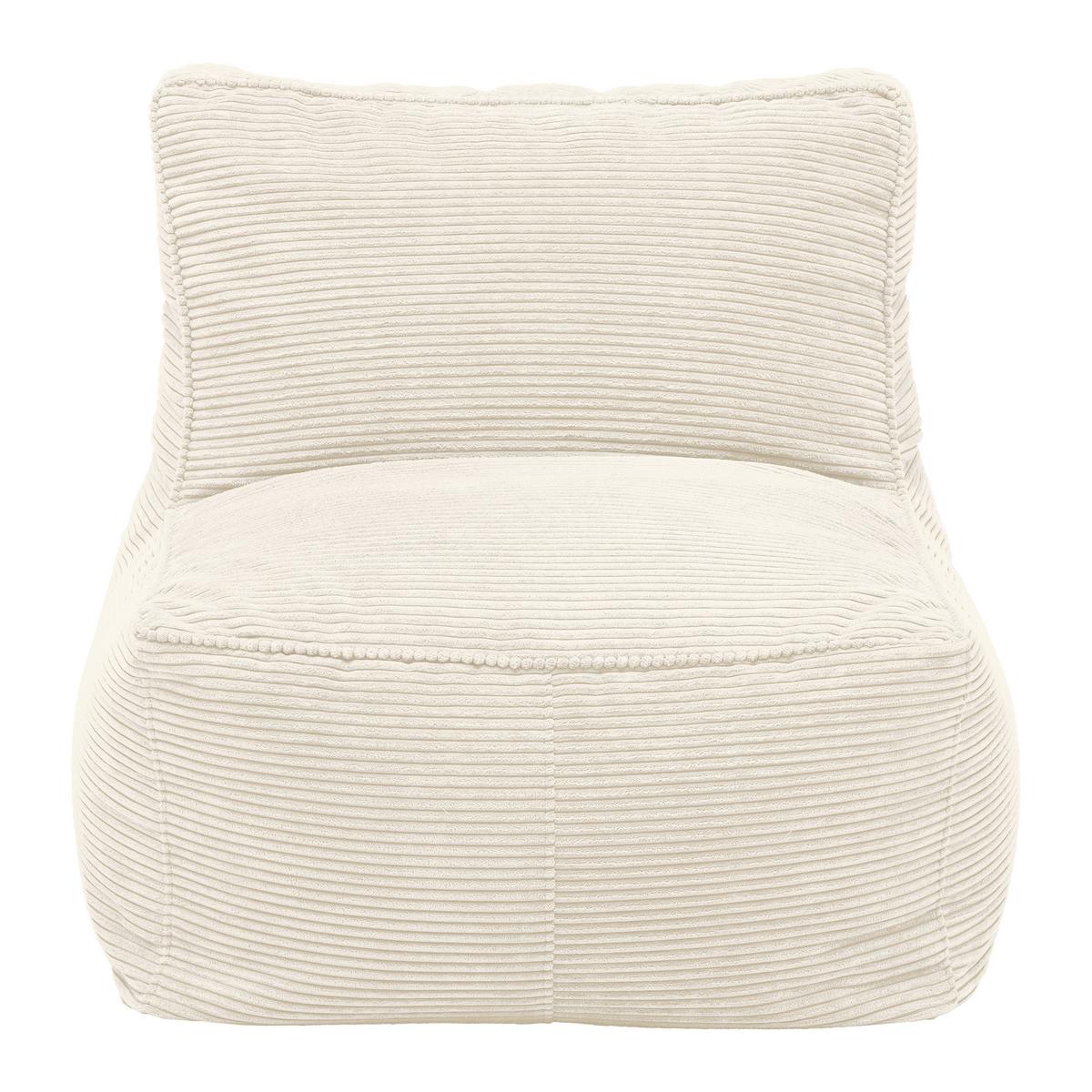 Sedací vak CAROLINE, bílý manšestr, max. 90 kg - bílá, Moderní, textil (75/84/88cm) - Mömax