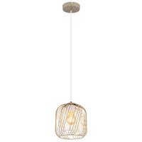 Hängeleuchte Dichti Creme Weiß Sandfarben D: 18 cm - Sandfarben/Creme, Basics, Kunststoff/Metall (18/150cm) - Globo