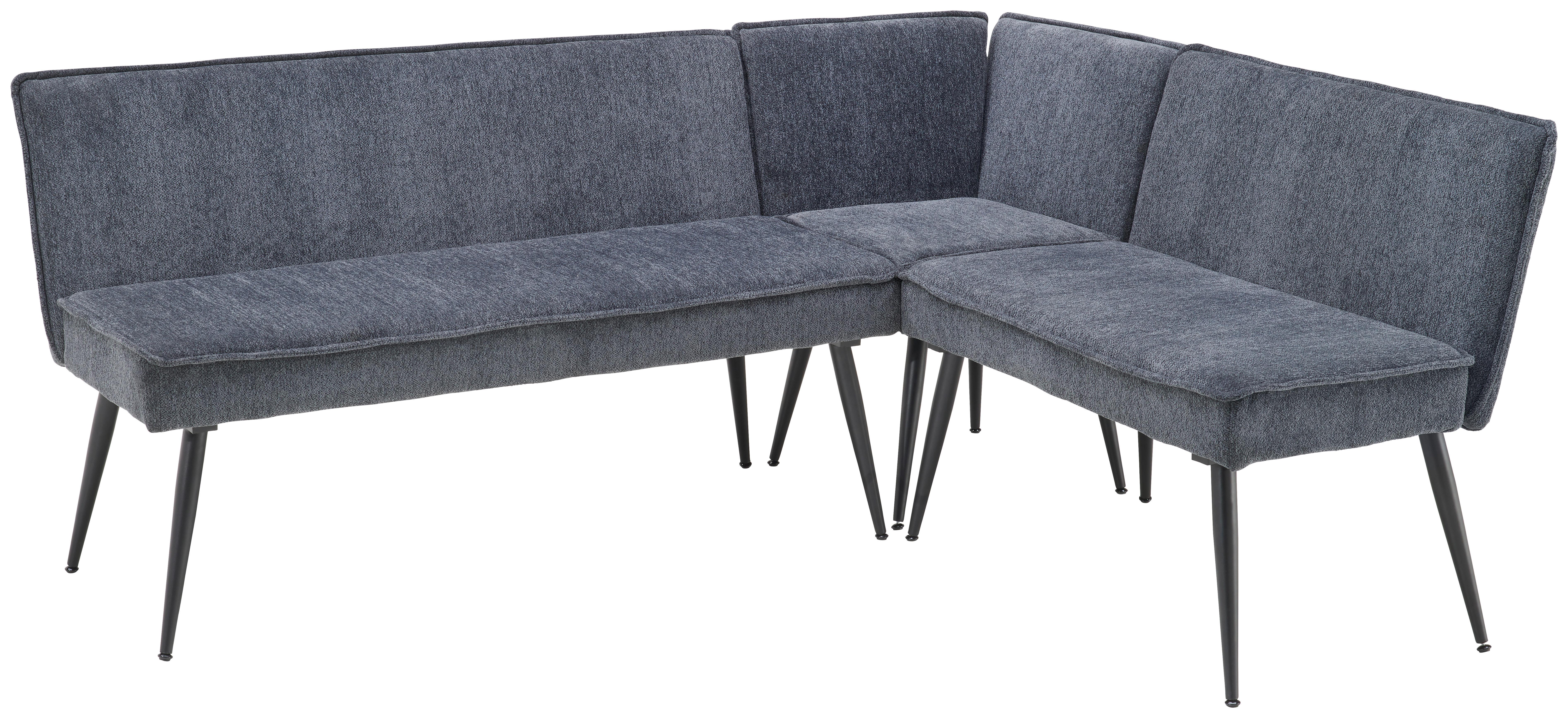 Eckbank Aleks - Schwarz/Grau, LIFESTYLE, Textil/Metall (195/157cm) - MID.YOU