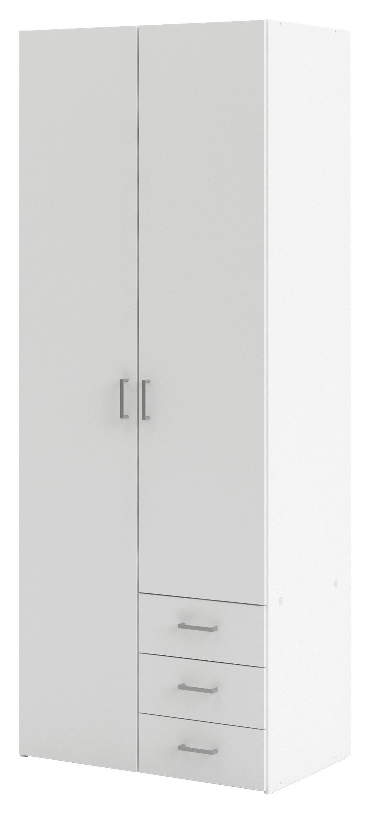 Kleiderschrank Space, Weiß, B: 77,6 Cm - Weiß, Basics, Holzwerkstoff (77,6/200,4/49,5cm) - MID.YOU
