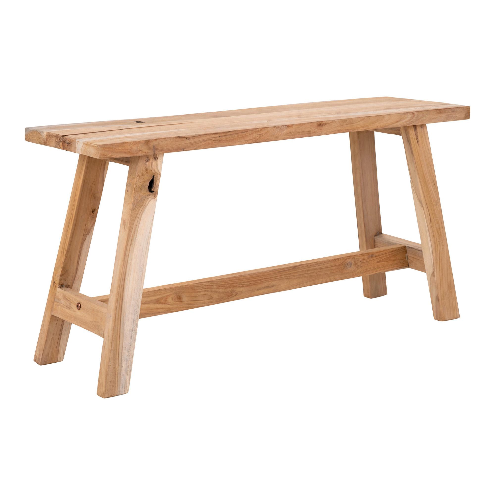 Hockerbank Barcelona Teakfarben B: 90cm - Teakfarben, Basics, Holz (90/45/25cm) - MID.YOU