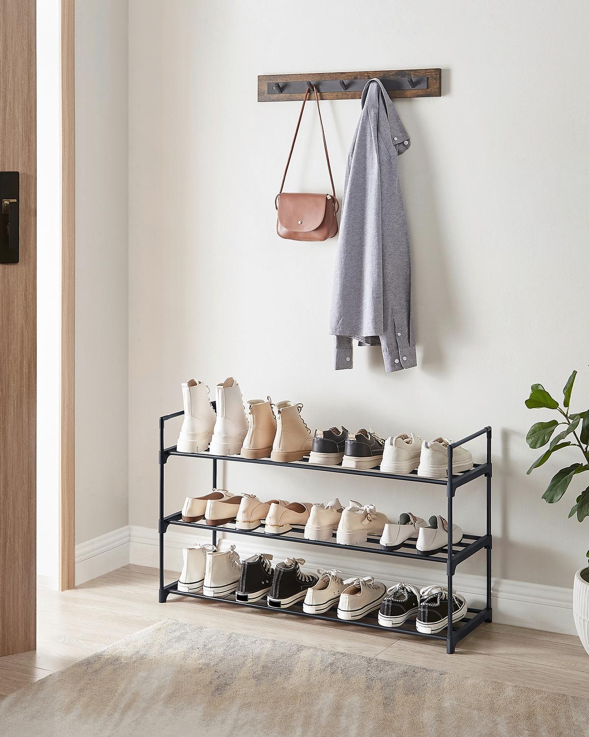 Regál na topánky čierny - čierna, Trend, kov/plast (92/54/30cm) - Boxxx