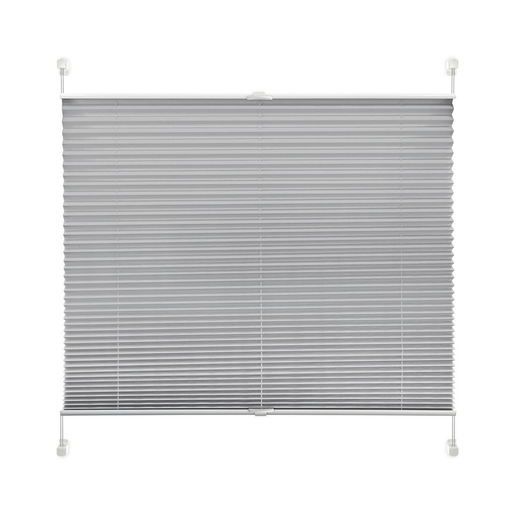Plissee Solid Crash Silber B: 90 cm, ohne Bohren/Verspannt