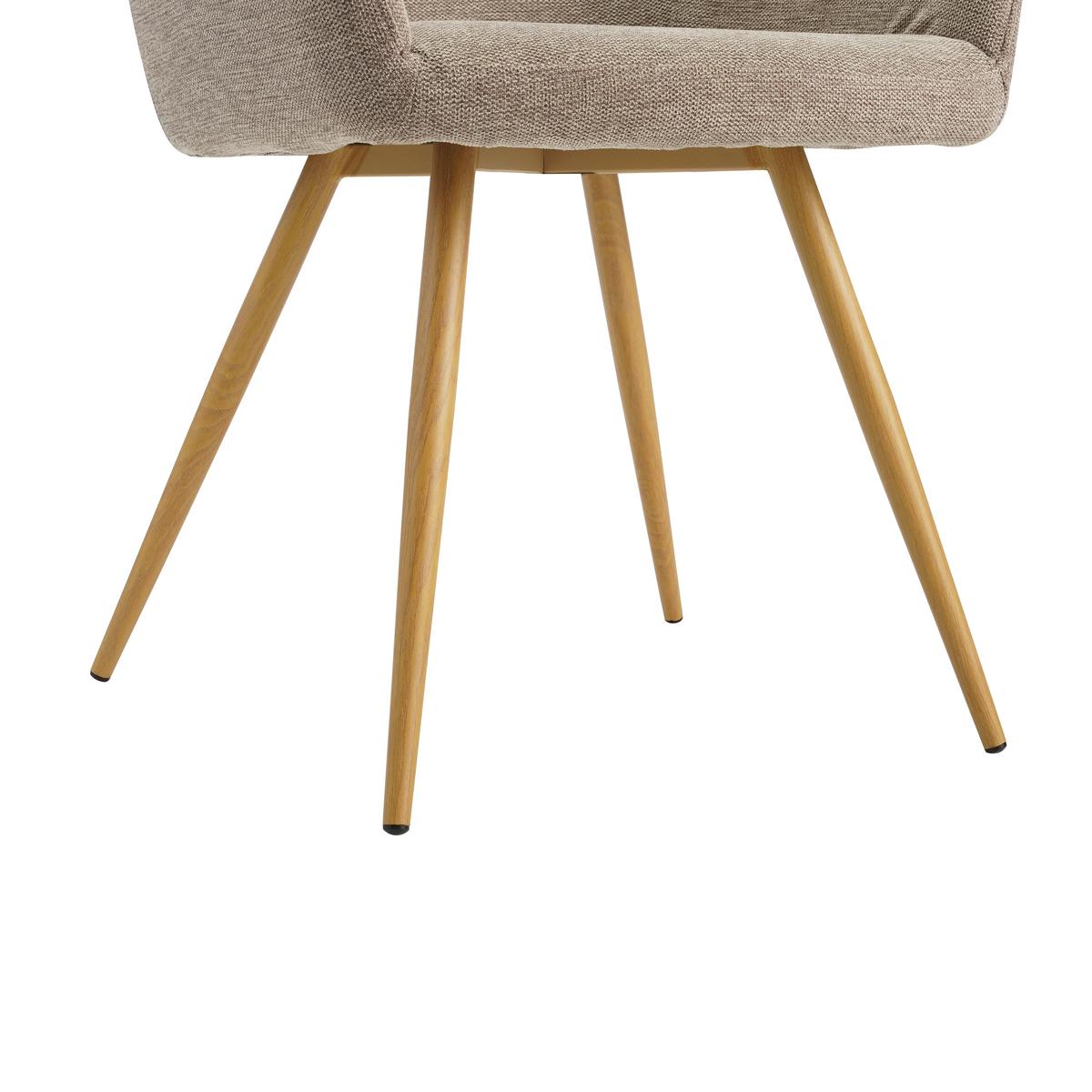 Armlehnstuhl Melinda Grau Gepolstert - Beige/Naturfarben, MODERN, Textil/Metall (56/81,5/63cm) - MID.YOU