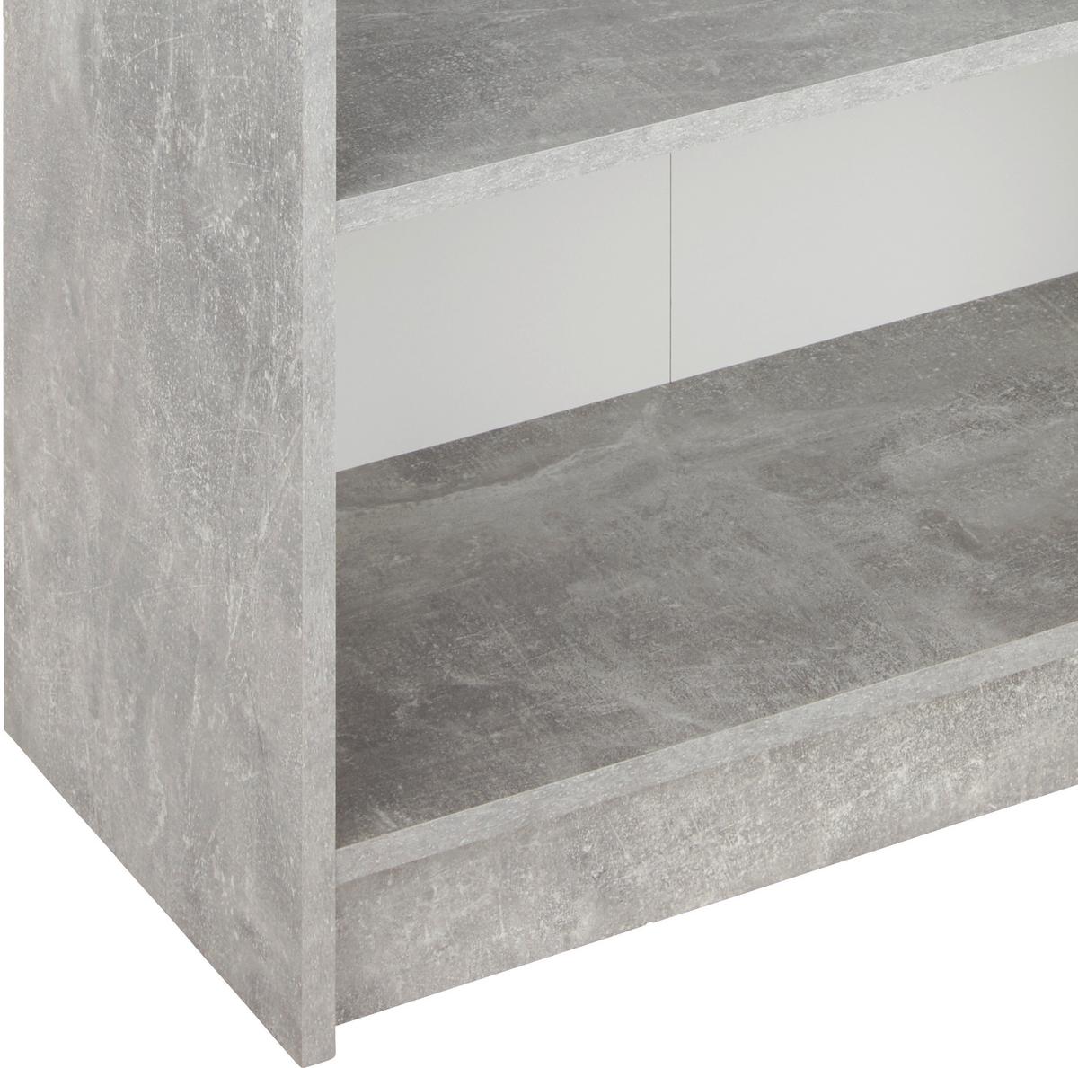 Regal 4-you New B 74 Cm, Betonoptik - Schwarz/Weiß, MODERN, Holzwerkstoff (74/111,5/34,6cm)
