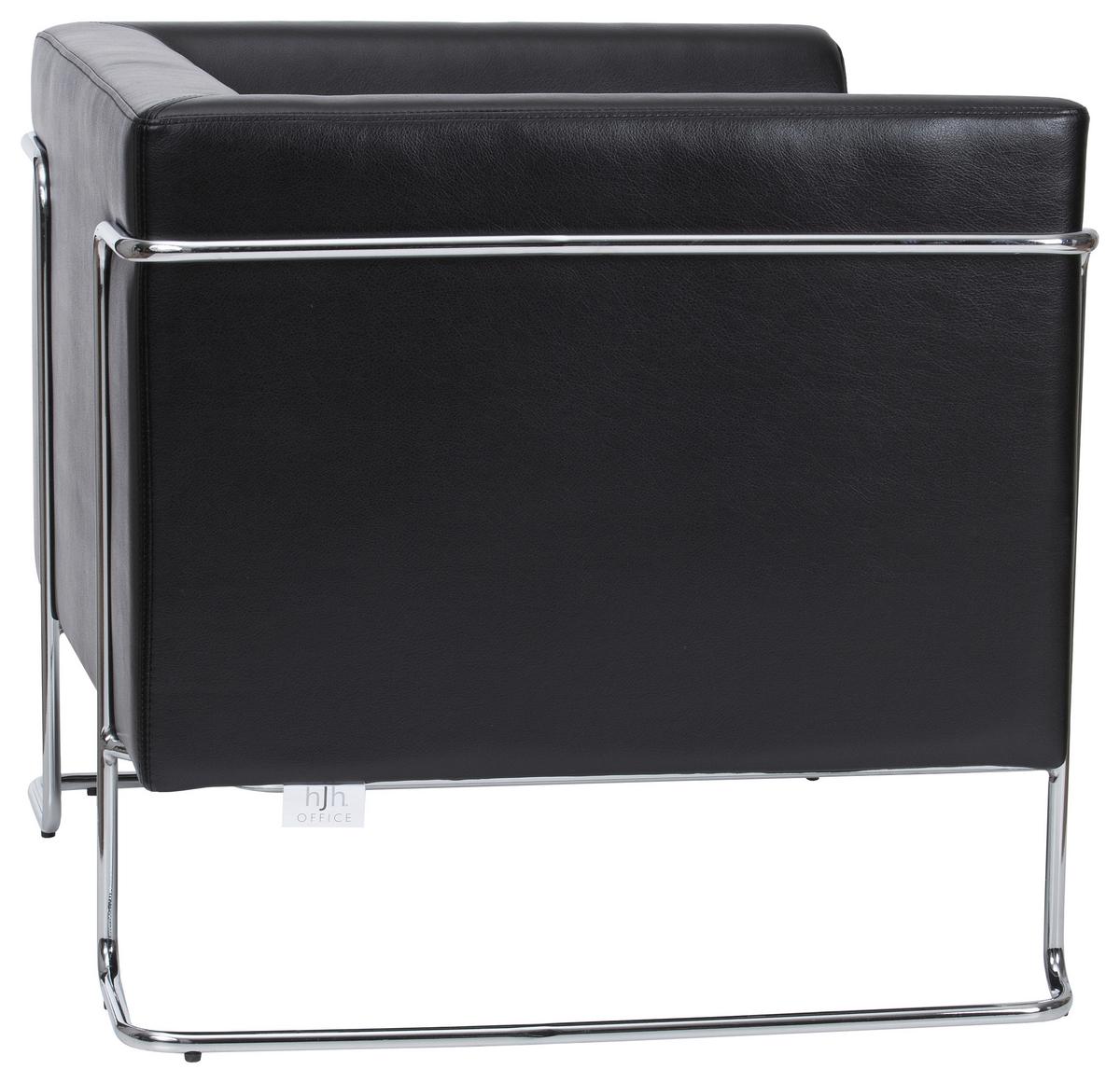 Designsessel Curacao Schwarz - Chromfarben/Schwarz, MODERN, Textil (88/74/74cm) - MID.YOU
