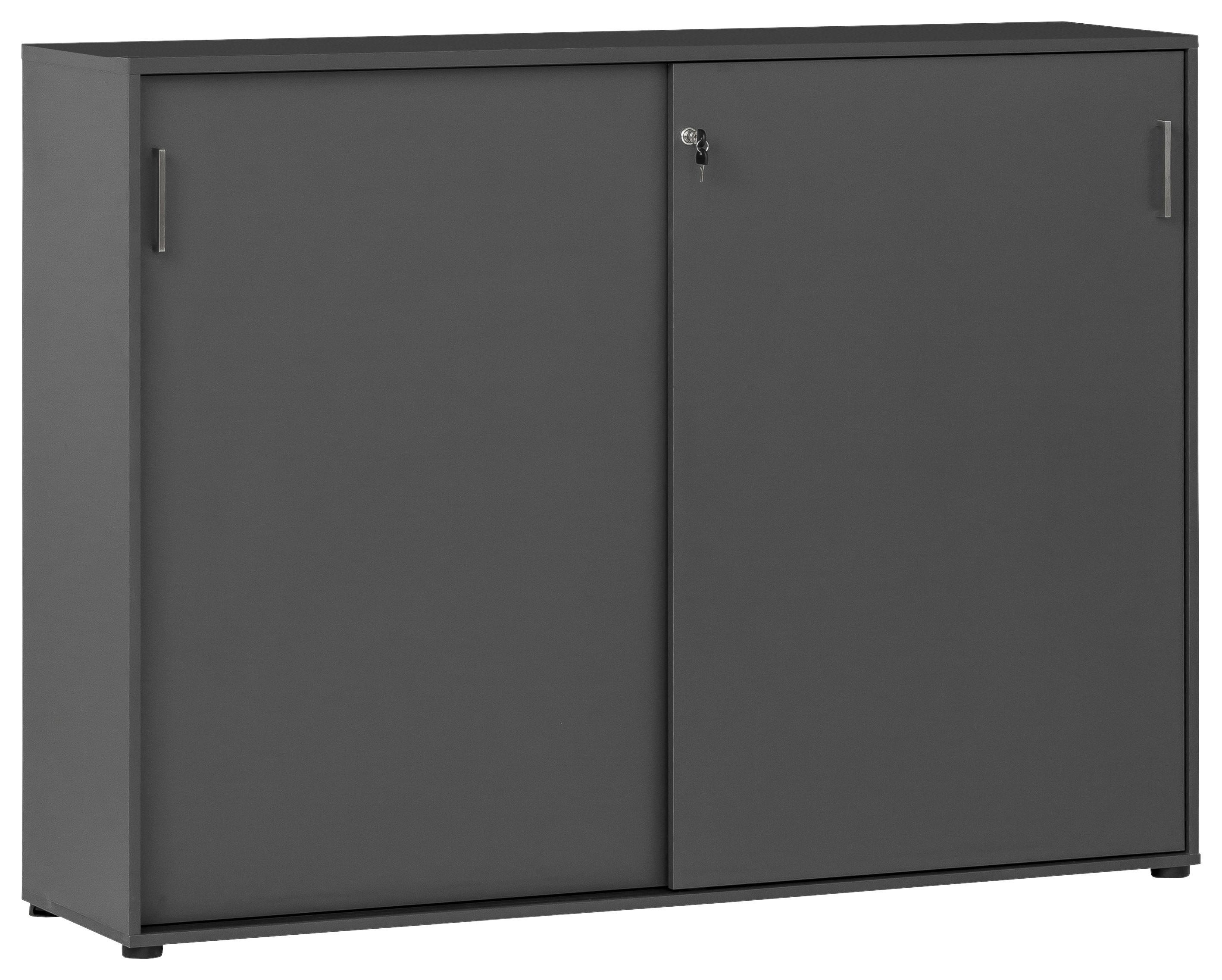 Aktenschrank Versperrbar Anthrazit B: 160 Cm - Anthrazit, MODERN, Holzwerkstoff (160/119,4/41cm) - MID.YOU