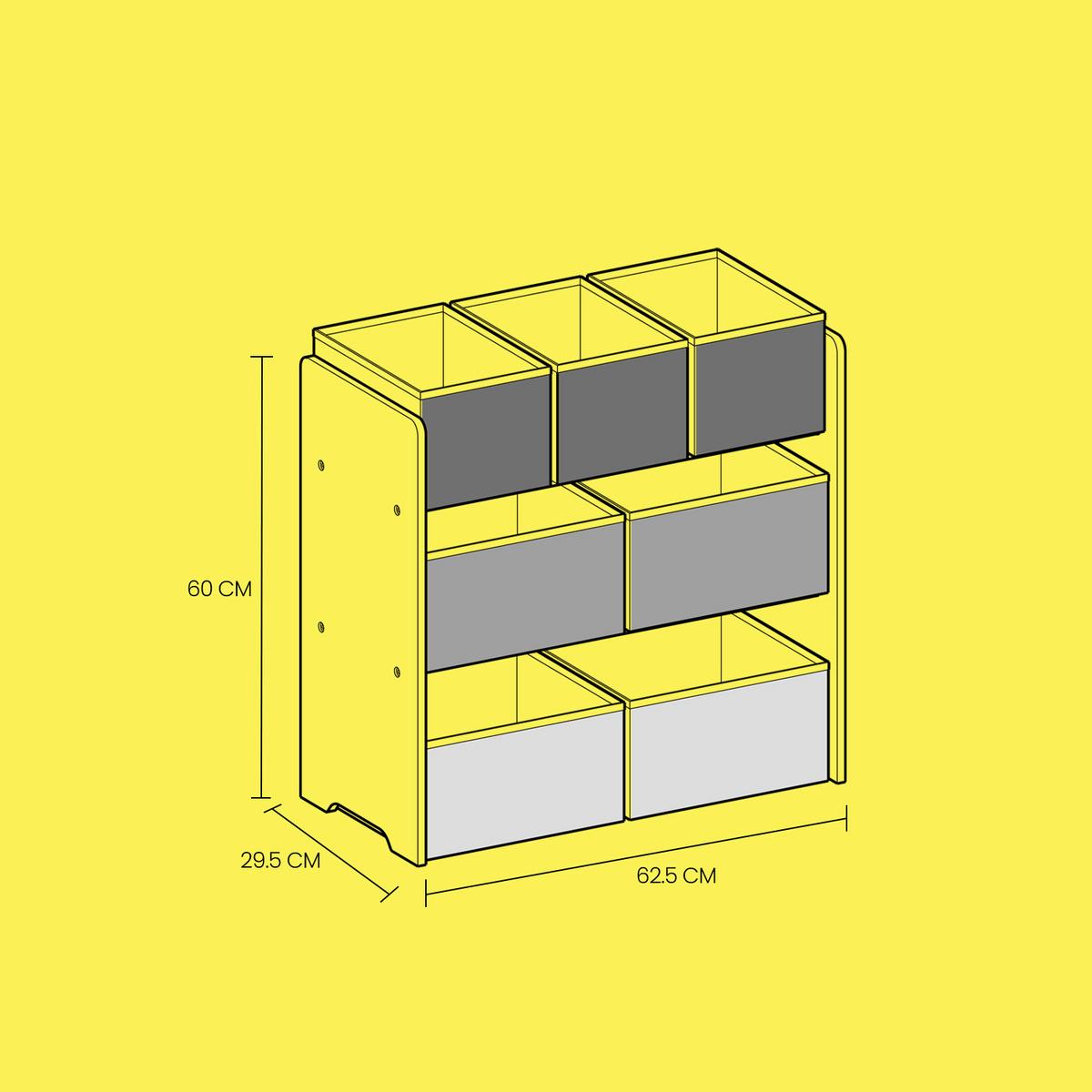 Kinderregal Weiß B: 62,5 Cm - Weiß, Basics, Holzwerkstoff/Textil (62,5/60/29,5cm)