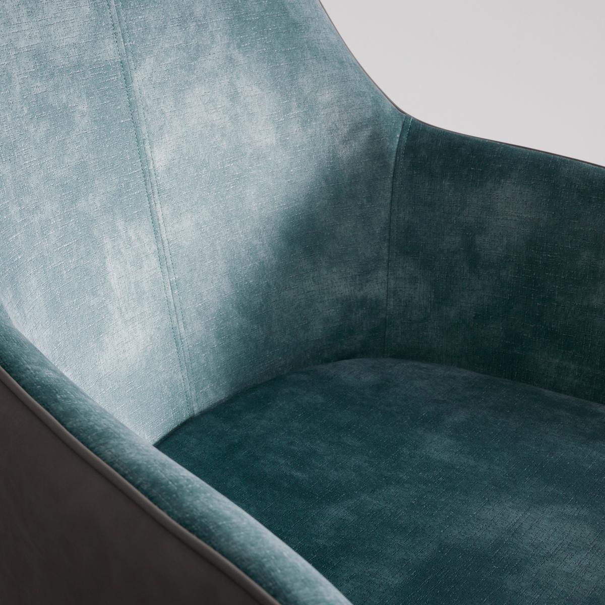 Stolička s podrúčkami DAJA zelená/sivá - čierna/sivá, Modern, kov/drevo (56/85/62cm) - Bessagi Home