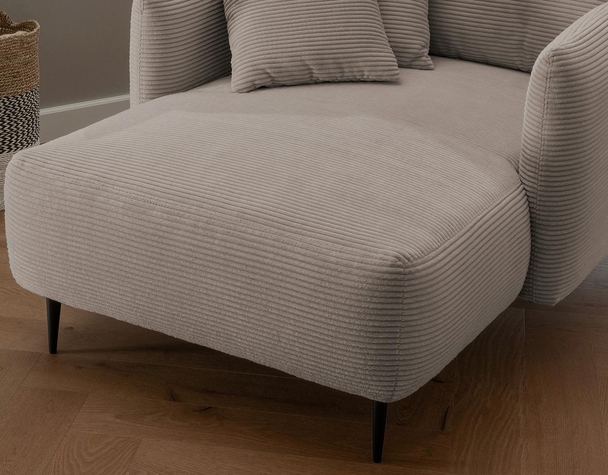 XXL-Sessel Vanilla, Graubraun B: 112 cm - Graubraun/Schwarz, Design, Textil (112/95/158cm) - Livetastic