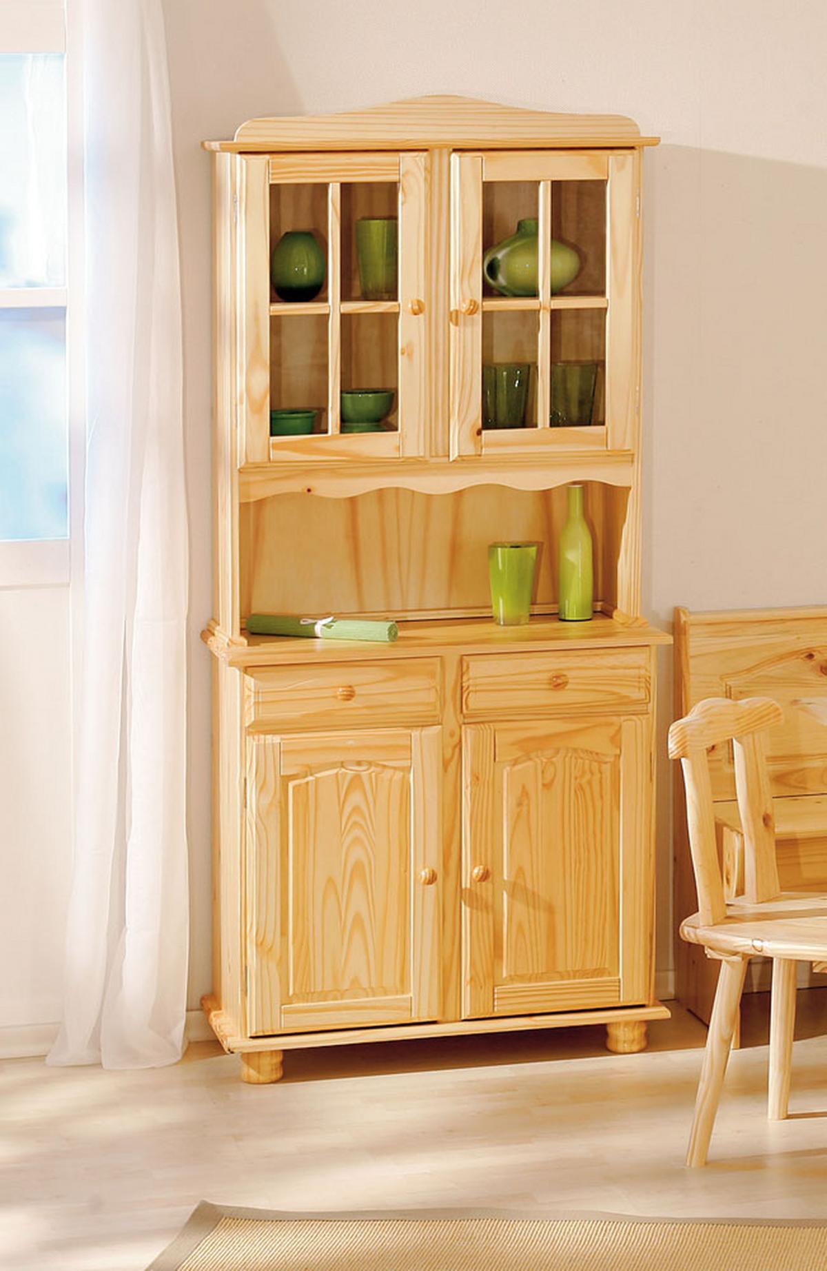 Kredenc ALICANTE šířka 88cm - bílá/přírodní barvy, Lifestyle, dřevo (88/198/43cm) - MID.YOU