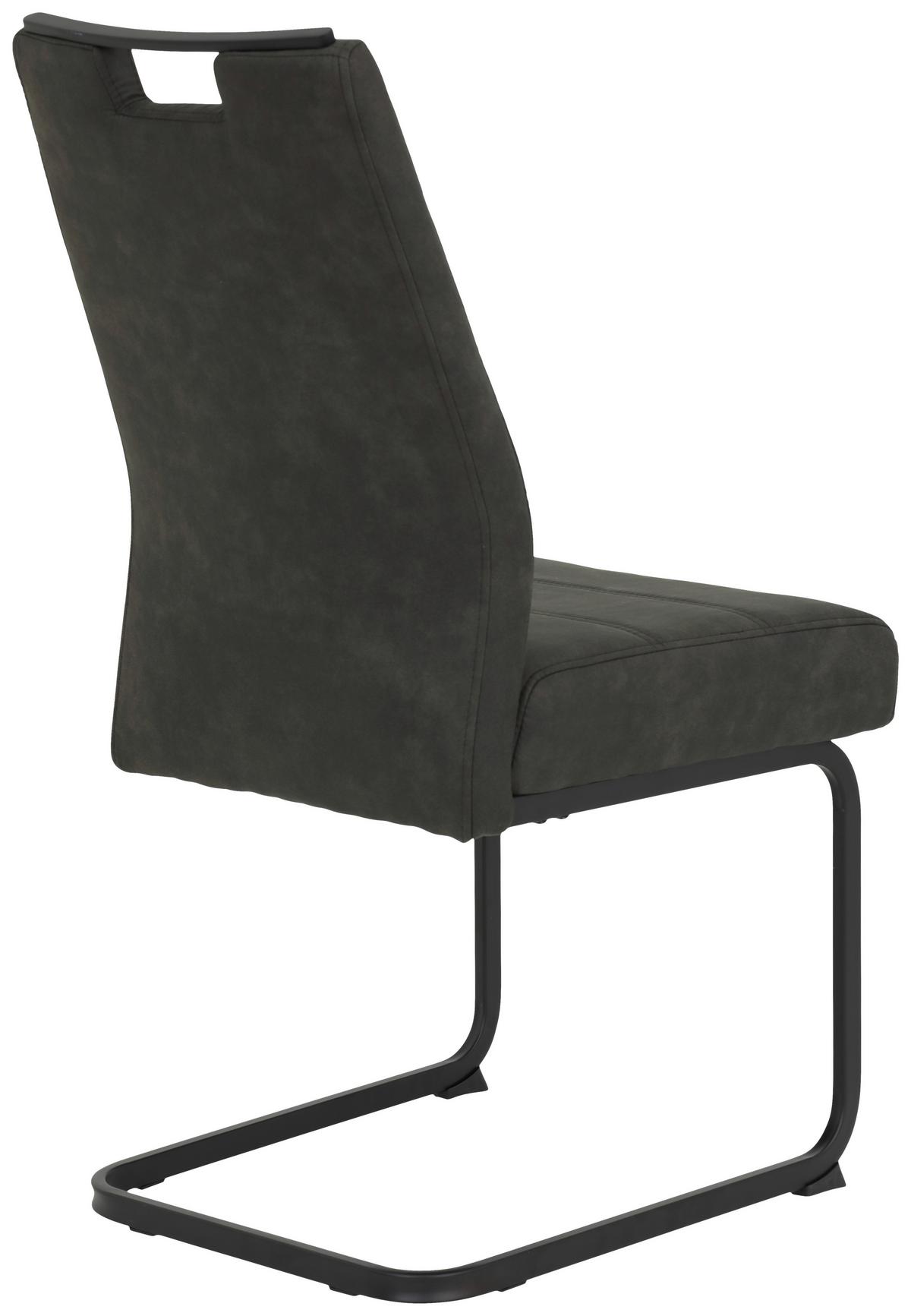 Schwingstuhl-set Kerstin S - Anthrazit/Schwarz, MODERN, Textil/Metall (49/100/61cm) - MID.YOU