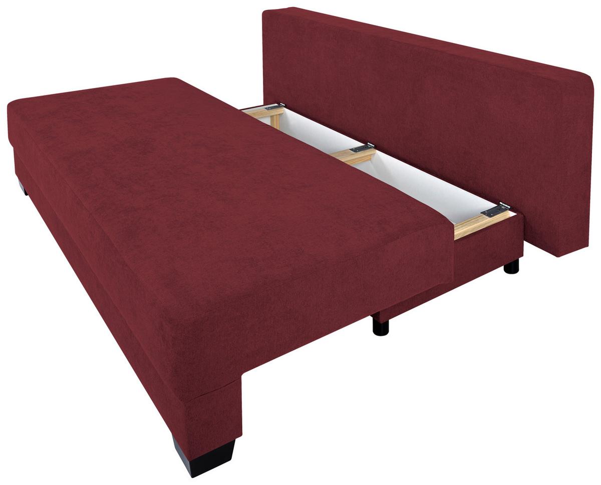 Sofa Mia mit Schlaffunktion Rot 200 cm - Rot/Schwarz, Design, Holzwerkstoff/Textil (200/90/110cm) - P & B