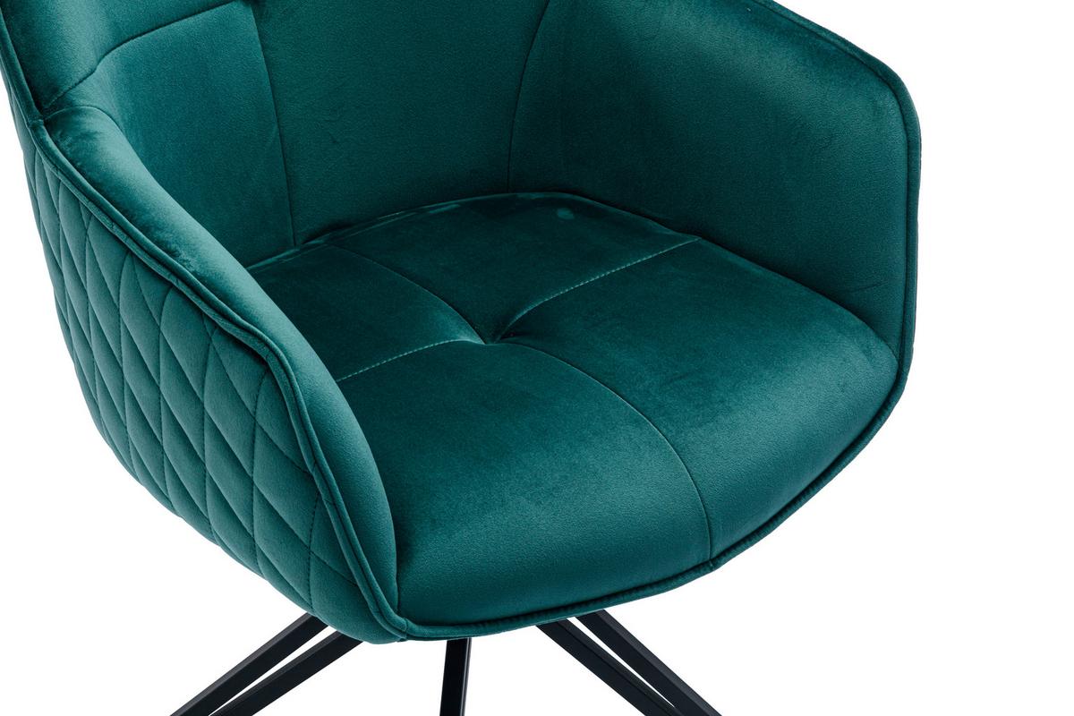 Židle s područkami EMMA, zelená - černá/zelená, Moderní, kov/textil (59/82/62cm) - MID.YOU