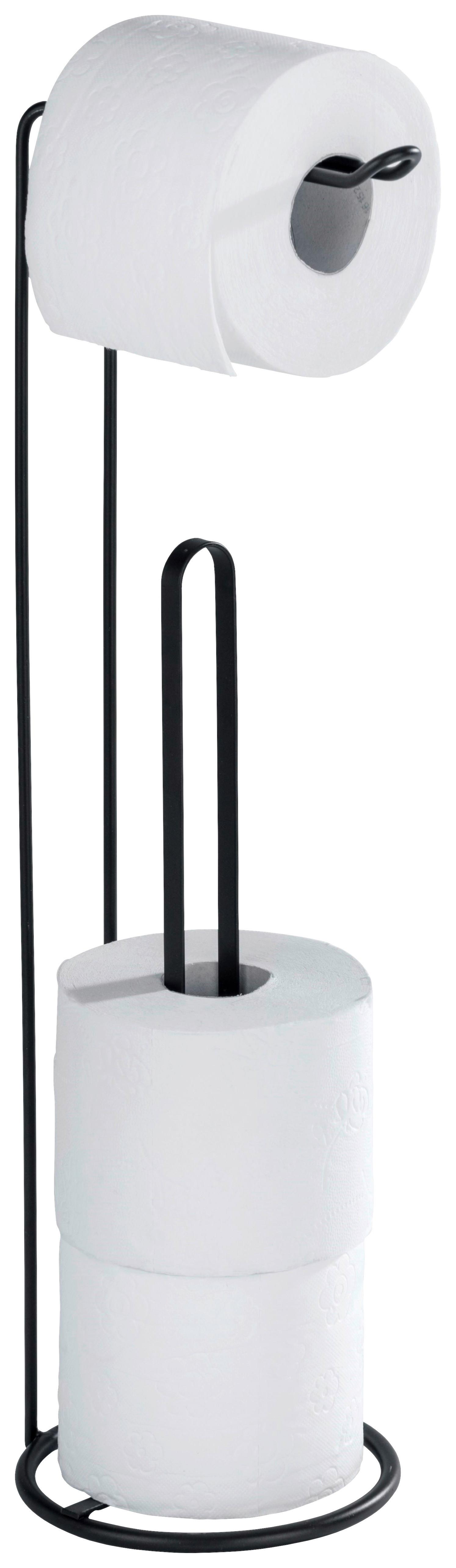 Držiak na toaletný papier LUGANO SCHWARZ 23712100 - čierna, Konventionell, kov (15,5cm) - Wenko
