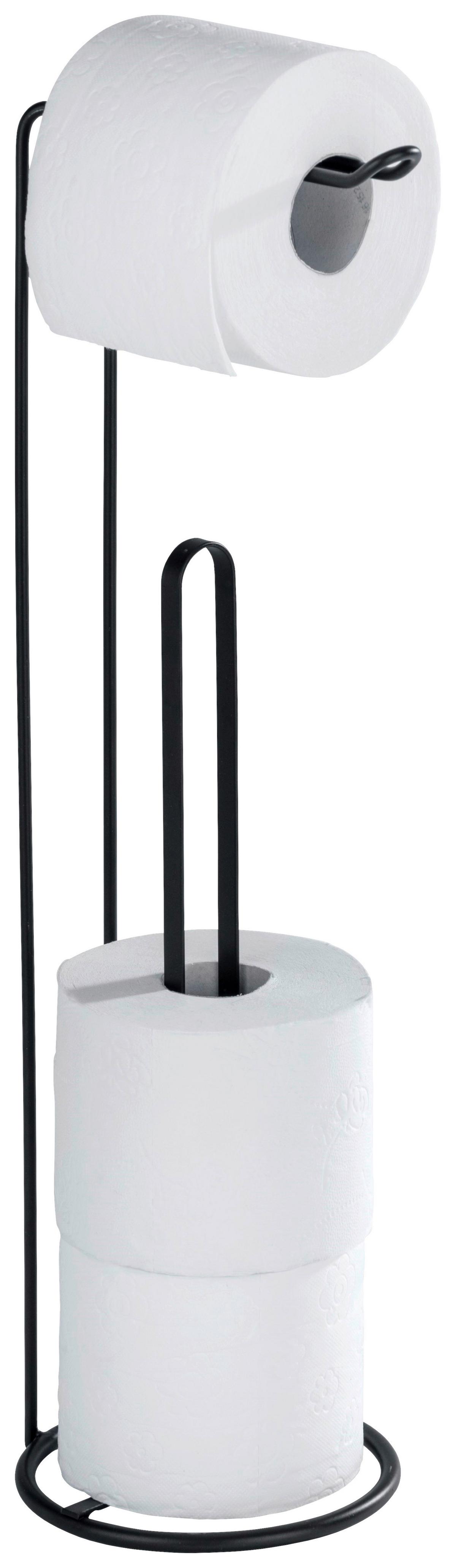 Držák na toaletní papír LUGANO SCHWARZ 23712100 - černá, Konvenční, kov (15,5cm) - Wenko