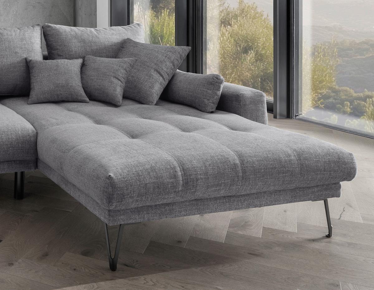 Ecksofa Garda, Grau S: 310x192 Cm - Schwarz/Grau, KONVENTIONELL, Textil (310/192cm) - Livetastic