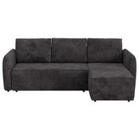 Ecksofa mit Bettfunktion Flow Microfaser schwarz, B: 239cm - Schwarz, Trend, Textil (239/170cm) - MID.YOU