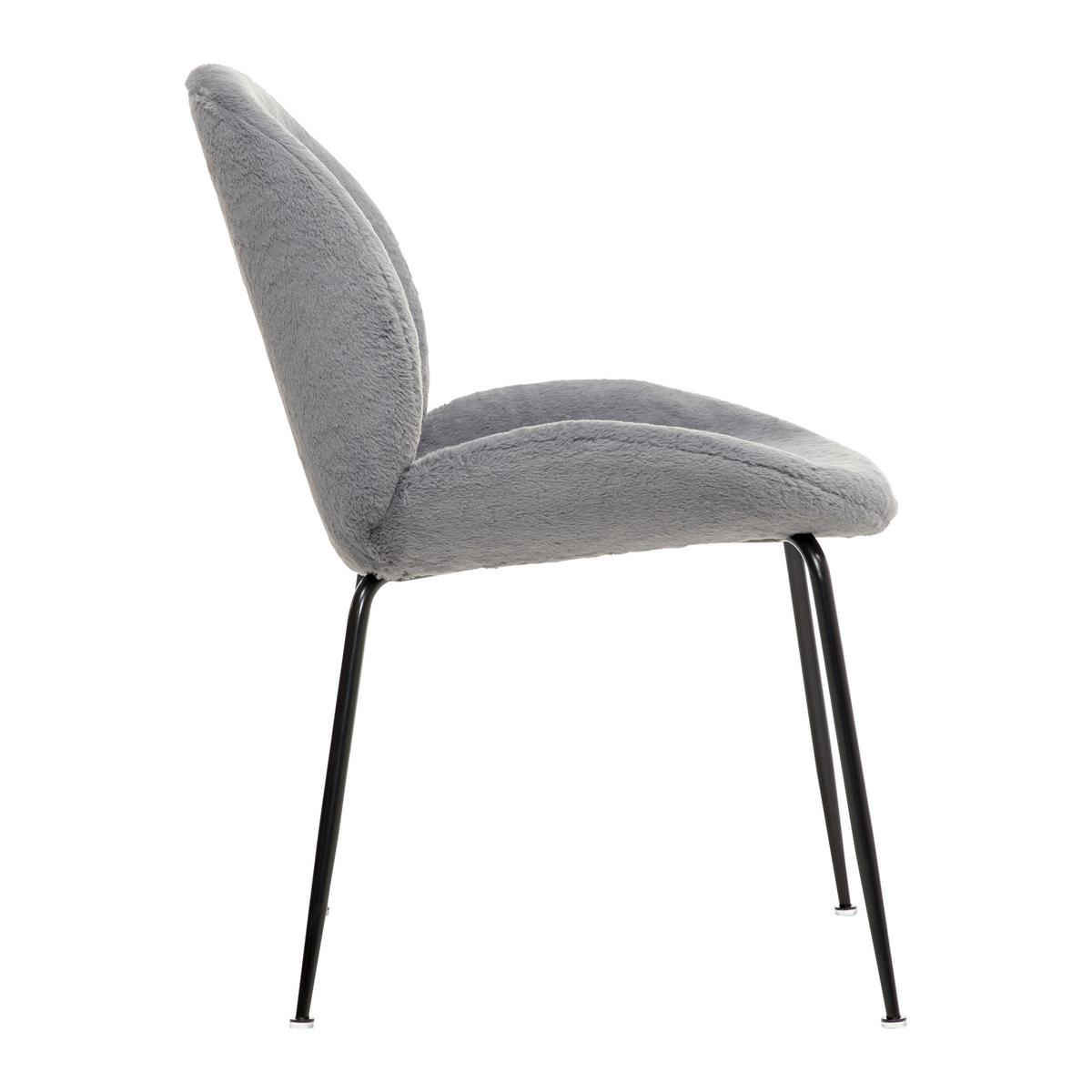 Jídelní židle CHIARA šedá - šedá/černá, Moderní, kov/dřevo (49/82/63cm) - Bessagi Home