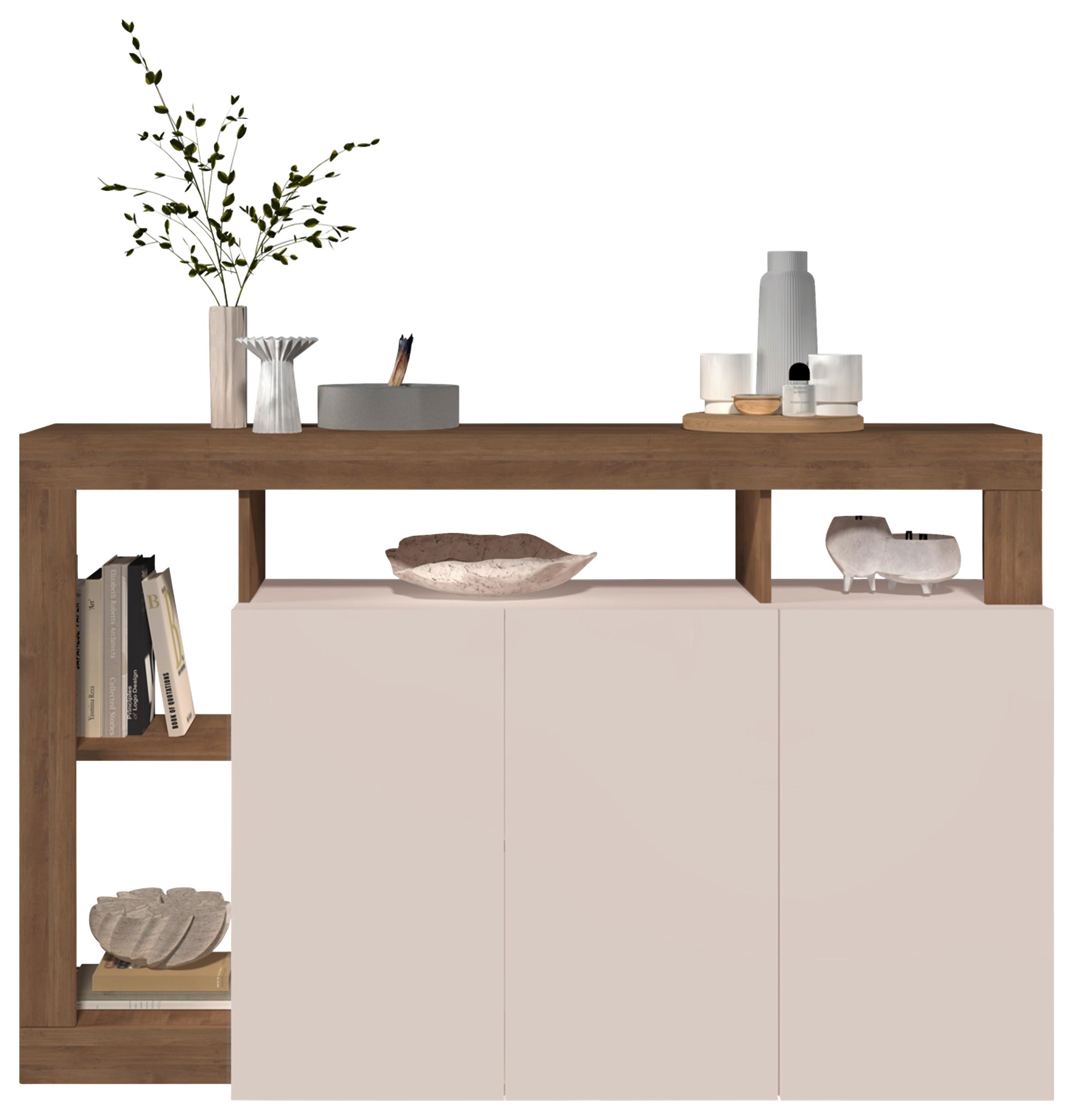 Sideboard Hamburg Eiche Dekor, Kaschmir B: 146cm - Kaschmir/Eichefarben, MODERN, Holzwerkstoff (146/93/42cm)