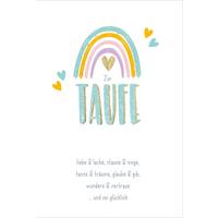 Billett Taufe Regenbogen - Multicolor, Basics, Papier/Kunststoff (12/18/2cm)