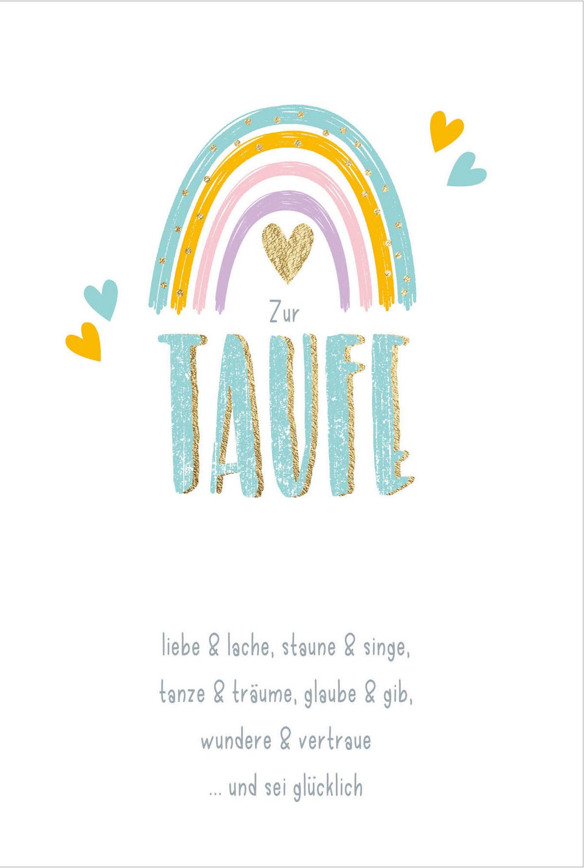 Billett Taufe Regenbogen - Multicolor, Basics, Papier/Kunststoff (12/18/2cm)