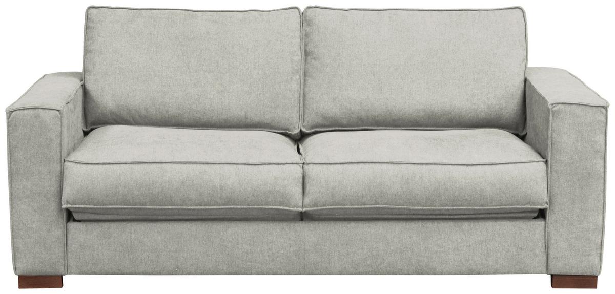 Schlafsofa Texas Hellgrau Webstoff, B: 203 cm - Dunkelbraun/Hellgrau, Design, Textil (203/85/99cm) - MID.YOU