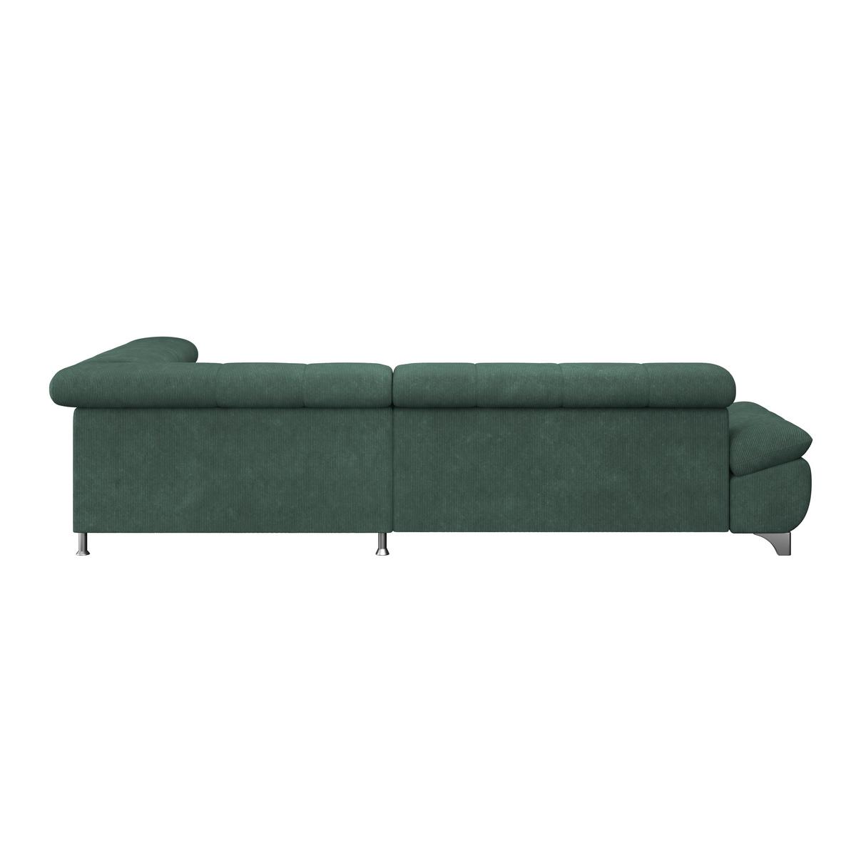 Ecksofa Gemini Waldgrün, B: 312cm - Waldgrün/Chromfarben, KONVENTIONELL, Textil (312/234cm)
