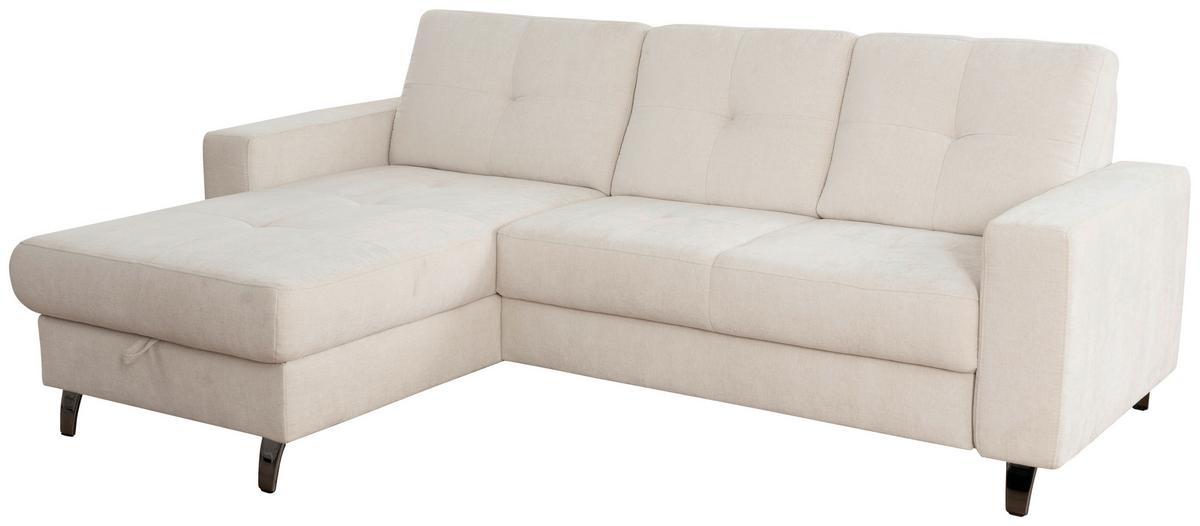 Ecksofa Varese Naturfarben, B: 164 Cm - Beige/Schwarz, KONVENTIONELL, Textil (164/239cm) - James Wood