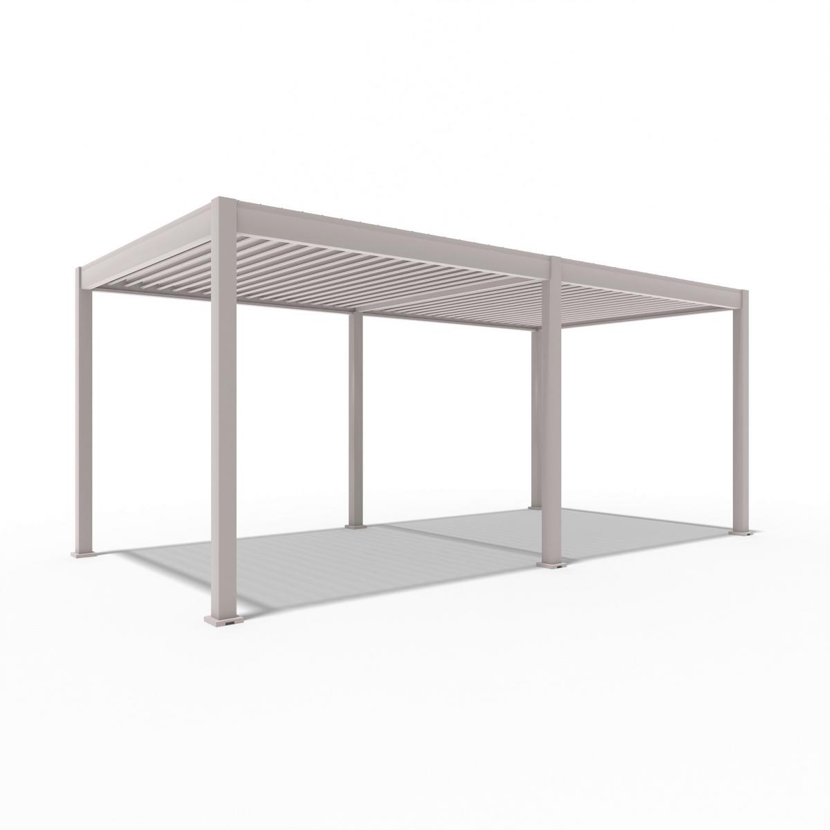 Pergola Deluxe 600x300cm Wetterfest, Elektrisch - Weiß, Basics, Metall (600/255/300cm) - Gardenson