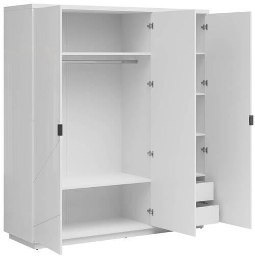 Drehtürenschrank Forn - Weiß Hochglanz/Weiß, MODERN, Holzwerkstoff (180/200,5/56,5cm) - MID.YOU