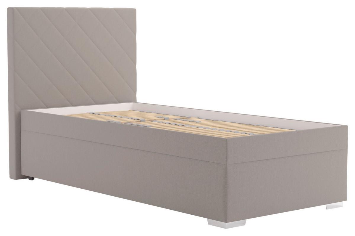 Čalúnená posteľ KLARA 90/200cm, cappuccino - cappuccino/chrómová, Modern, drevo/textil (90/200cm)
