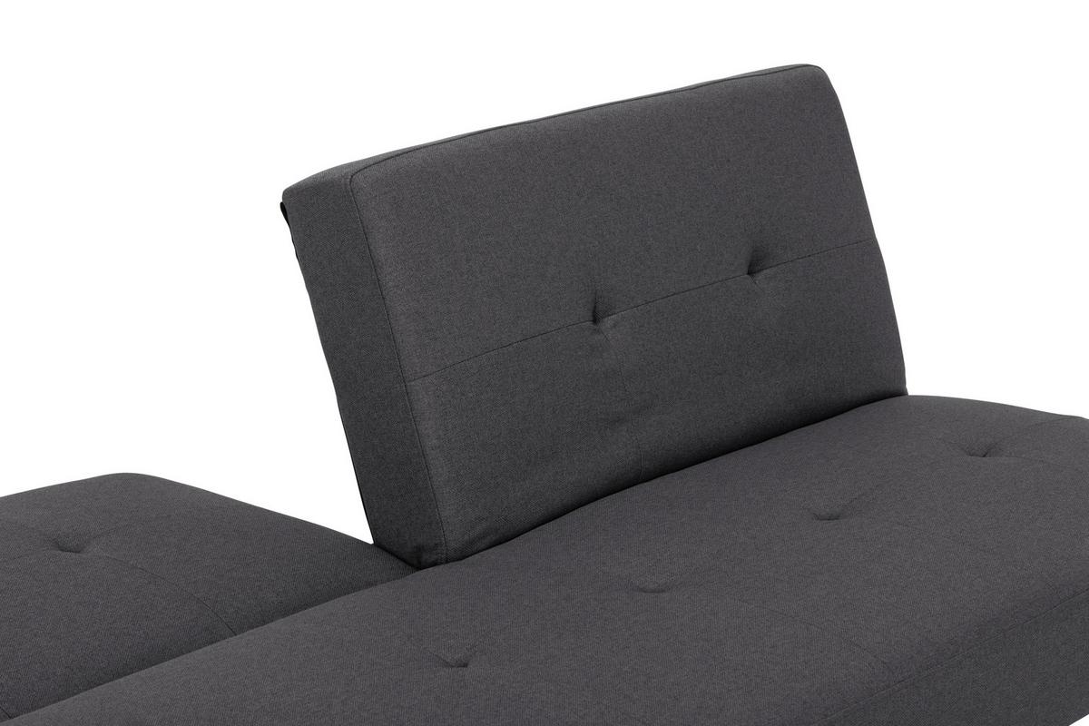 Schlafsofa Dunkelgrau Volos 178x88 cm - Dunkelgrau/Naturfarben, Basics, Textil (178/76/88cm) - MID.YOU