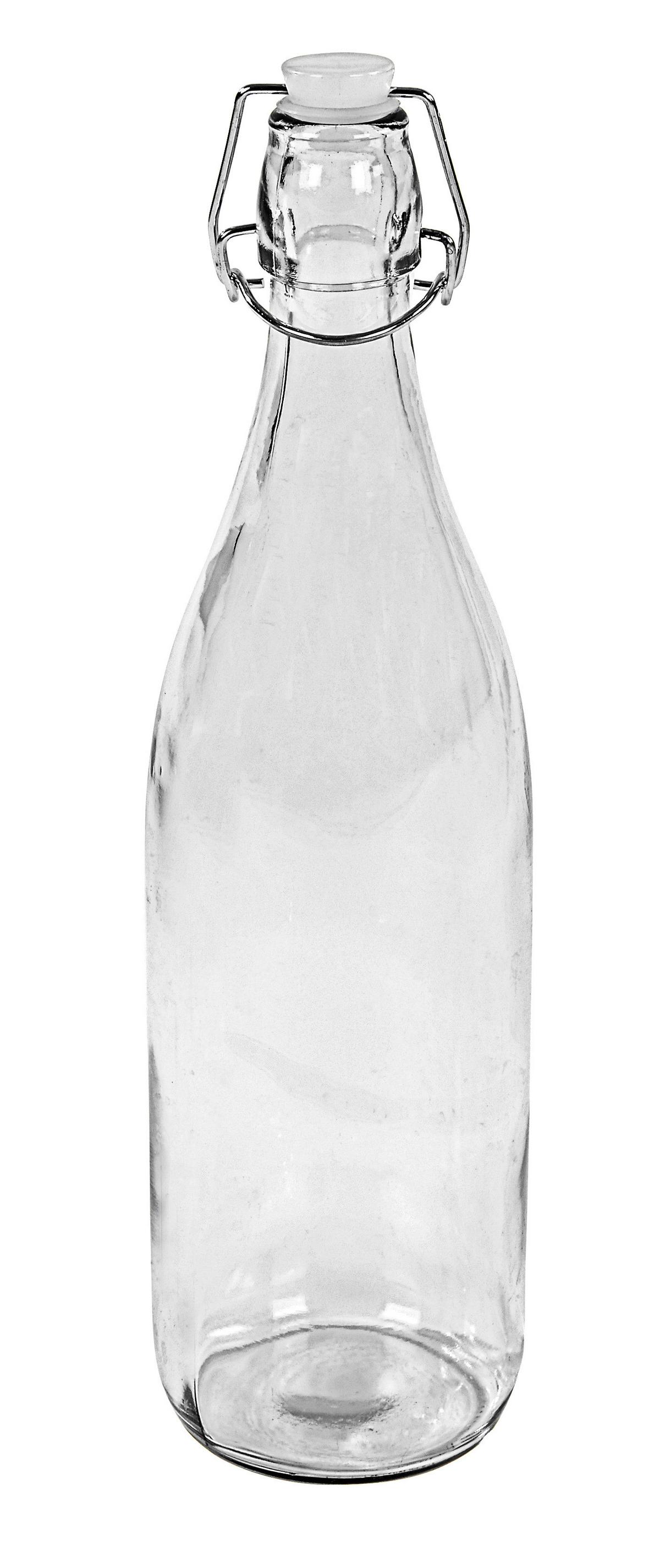 Universalflasche Irinai Ca. 1 L Mit Bügelverschluss - Klar, KONVENTIONELL, Glas/Metall (8,5/31,5cm) - Luca Bessoni