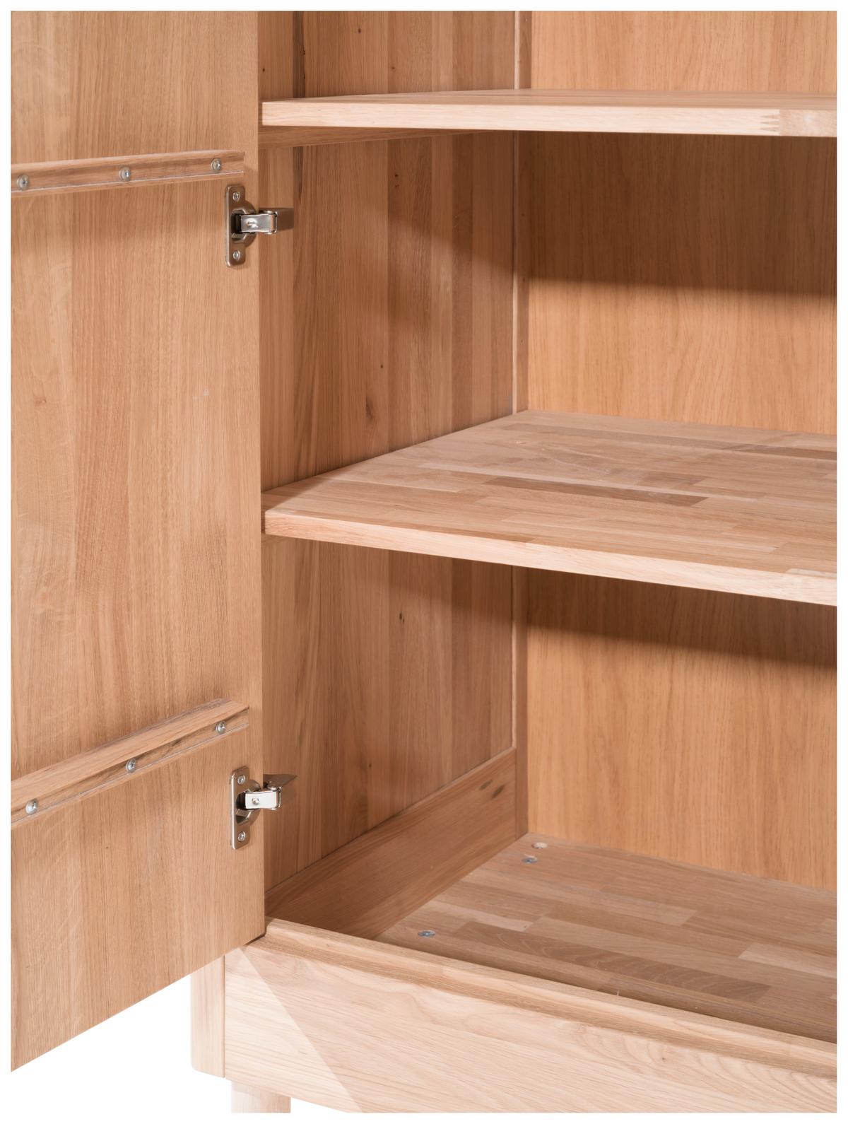 Drehtürenschrank Forrest Naturfarben B: 100cm - Naturfarben/Nickelfarben, MODERN, Holz (100/190/55cm) - Vipack