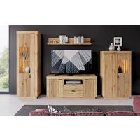 Stapelprogramm Delamar4-teilig Eichefarben B: 328,5 - Eichefarben, Trend, Glas/Holzwerkstoff (328,5/197,8/39,6cm)