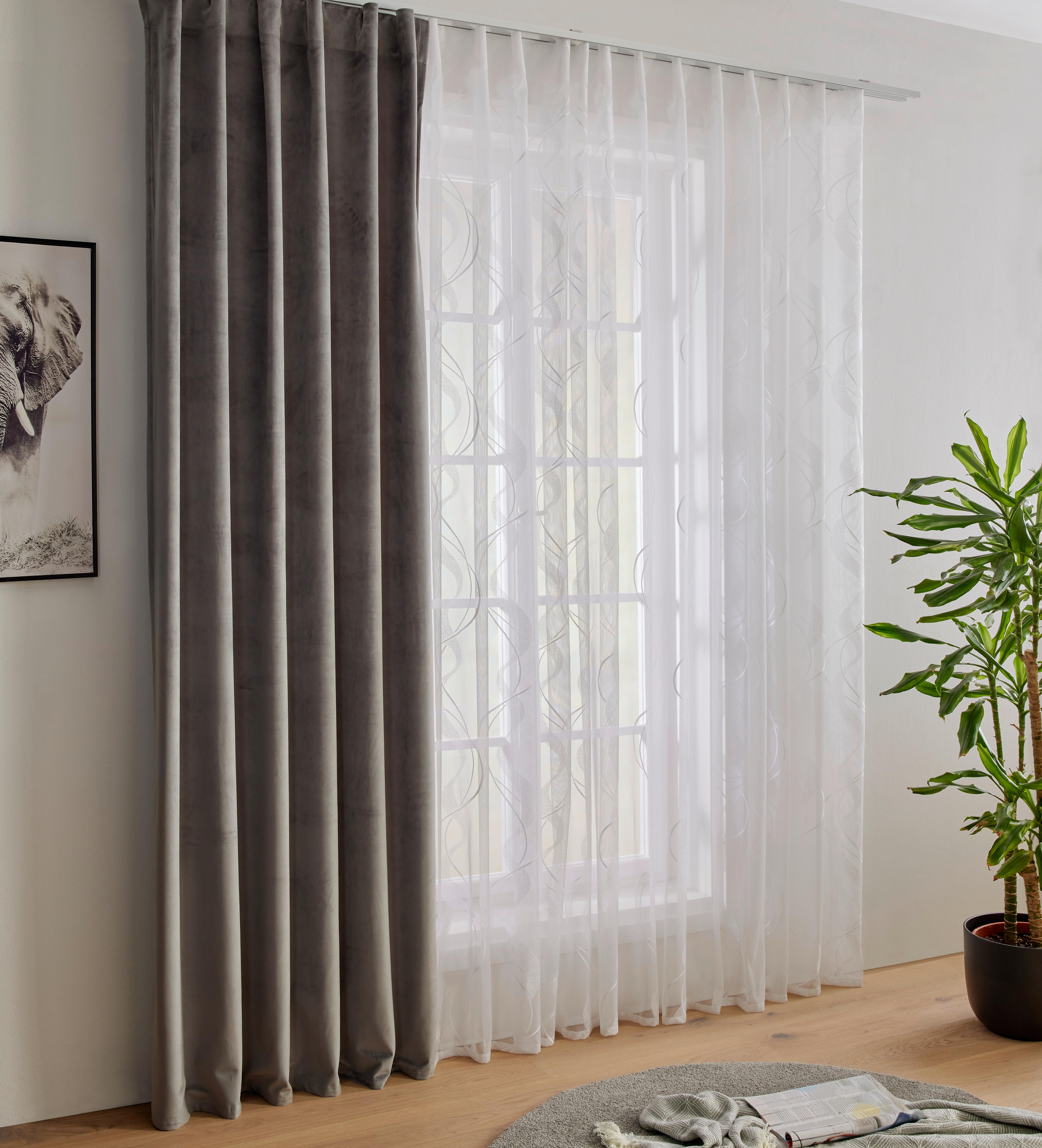 KUSOVÁ ZÁCLONA WAVE STORE 3 - biela, textil (300/245cm) - Modern Living