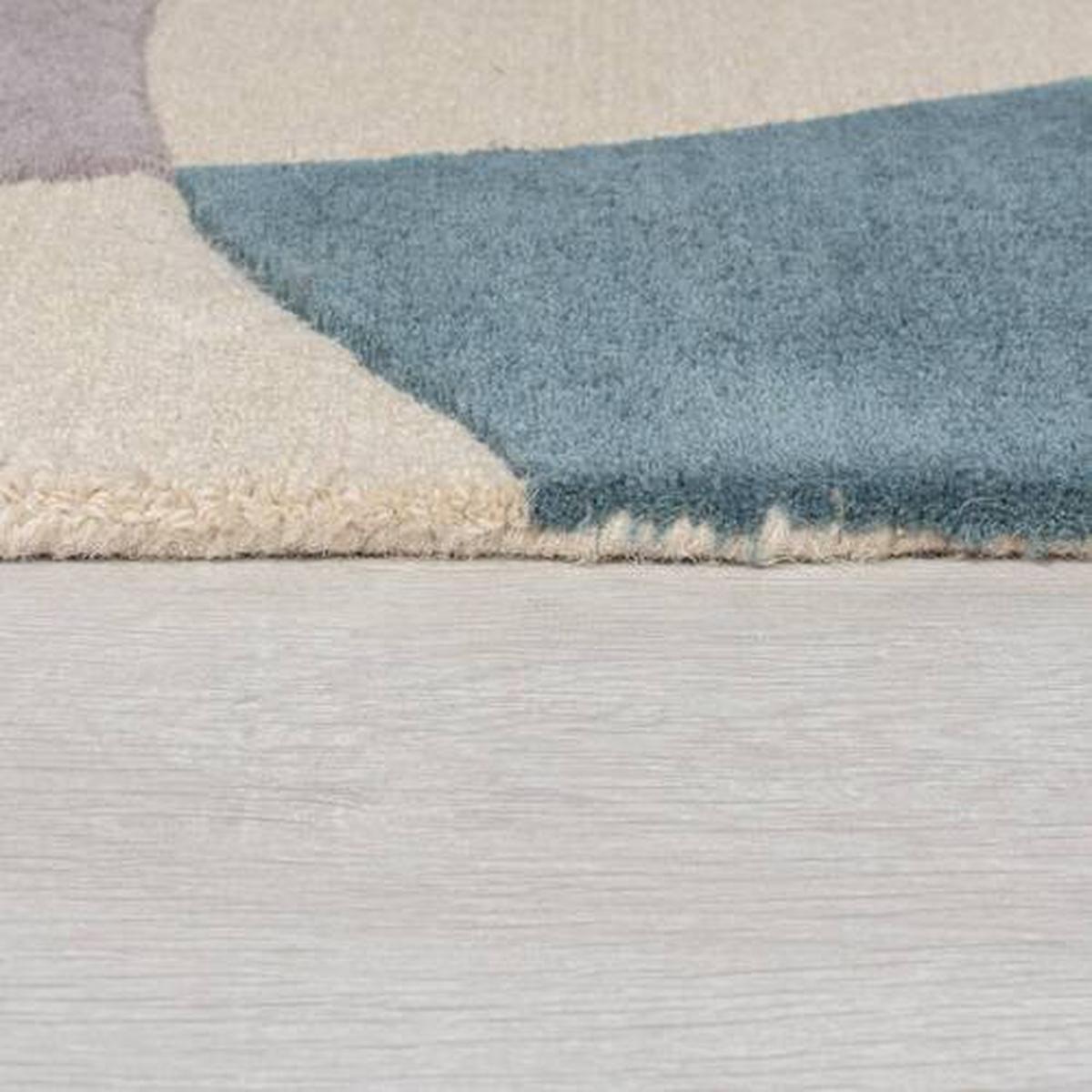 Wollteppich Wollteppich Blau B: 170 cm - Blau, Basics, Textil (170/120cm)