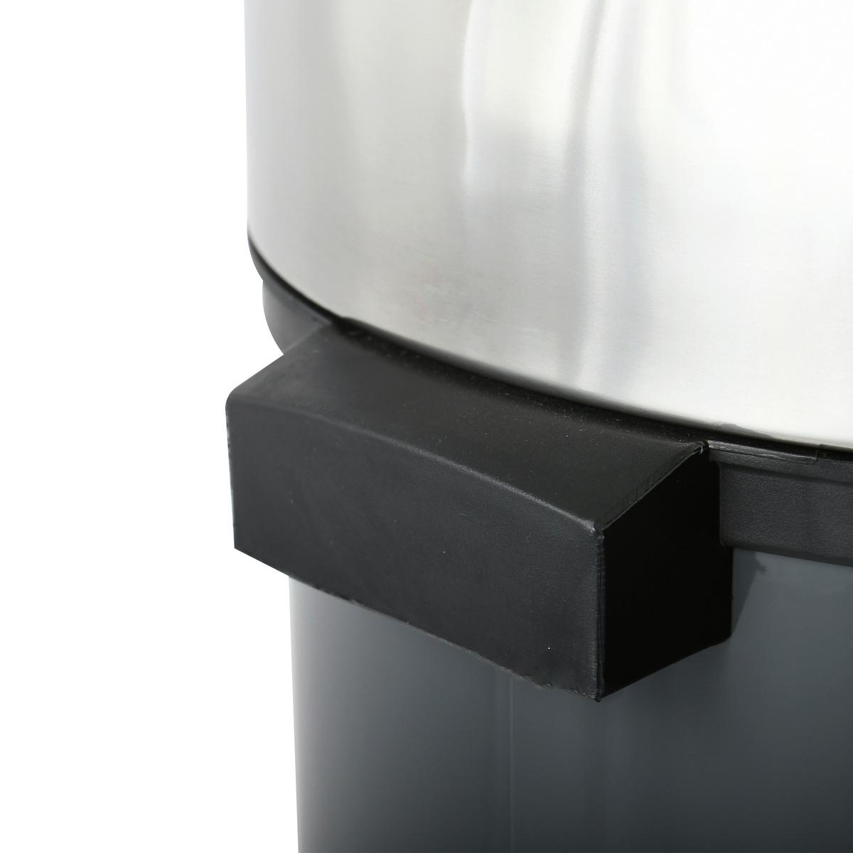 Abfalleimer Edelstahl30l - Dunkelgrau/Schwarz, Basics, Kunststoff/Metall (35/66/35cm) - Spirella