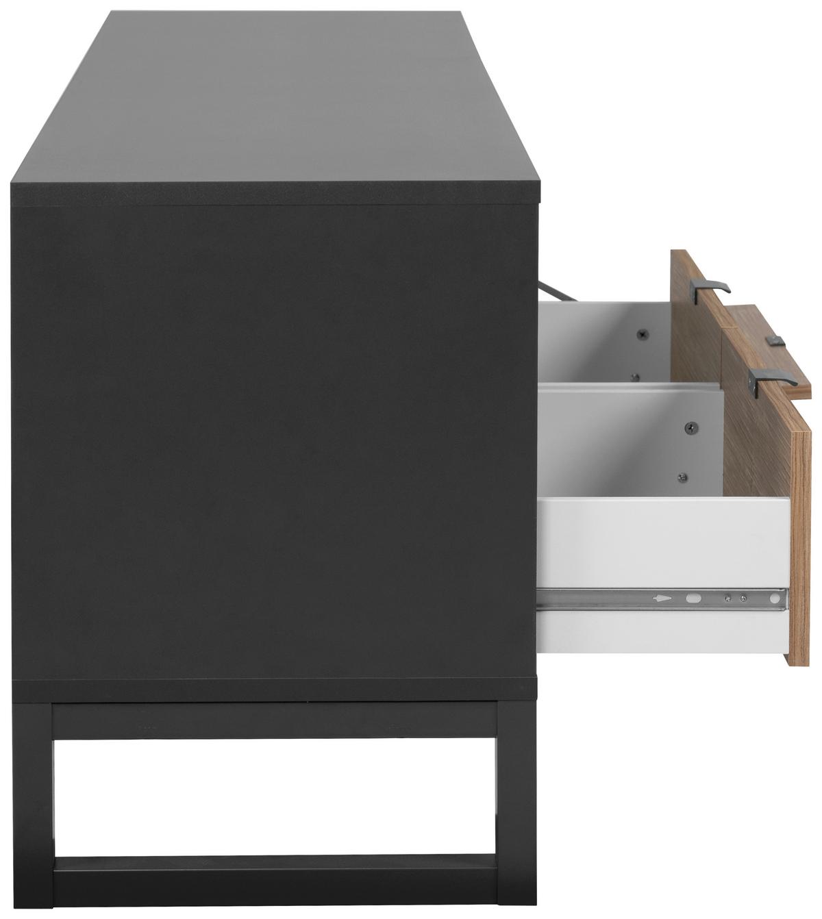 Tv-element Sumatra B: 160 Cm Anthrazit/bambus Dekor - Anthrazit, Design, Holzwerkstoff (160/56/40cm) - MID.YOU