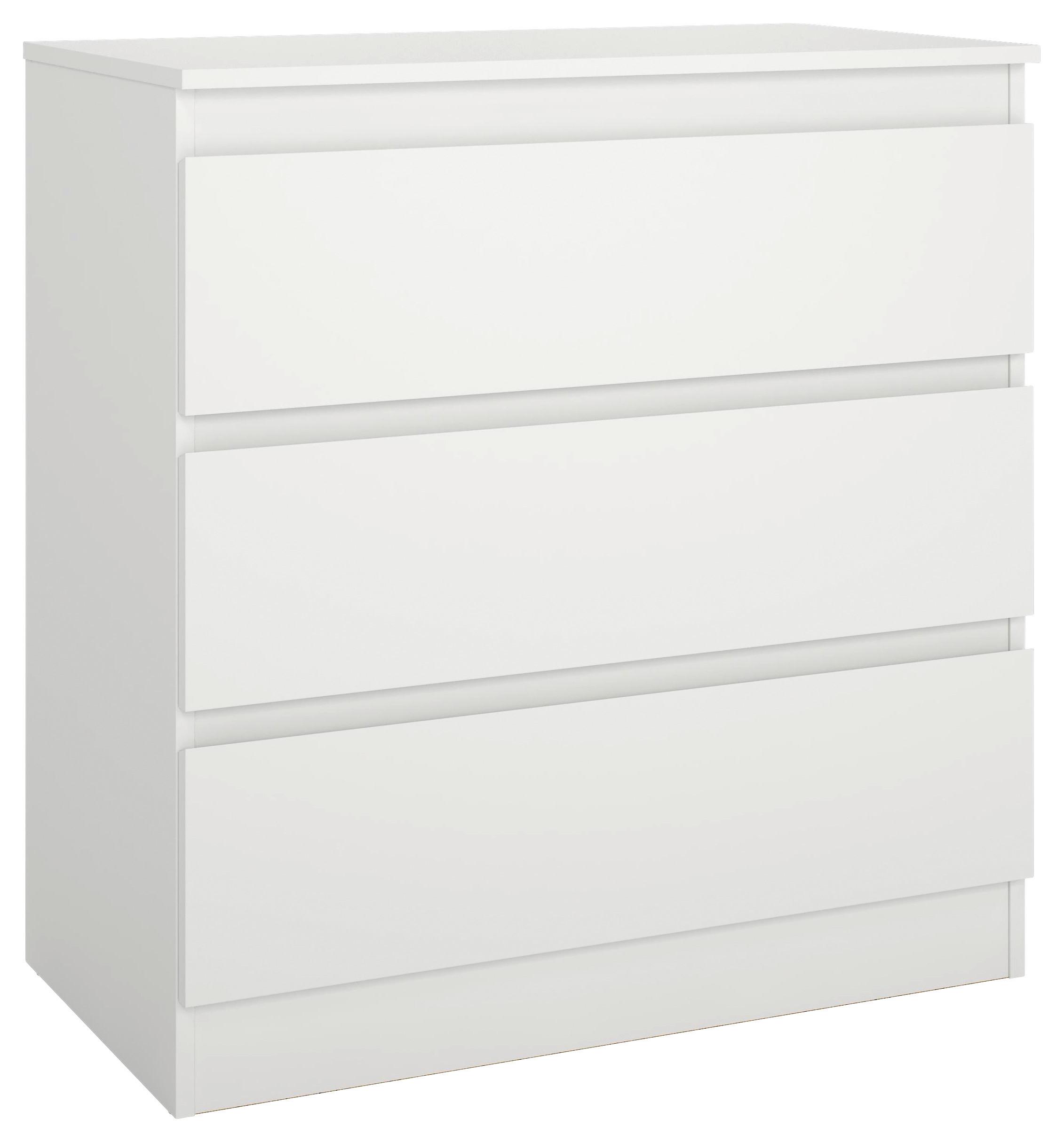 Komód Mara 2 Mara 2 Fehér 77/80,4/42cm - fehér, Trend, fa (77/80,4/42cm)