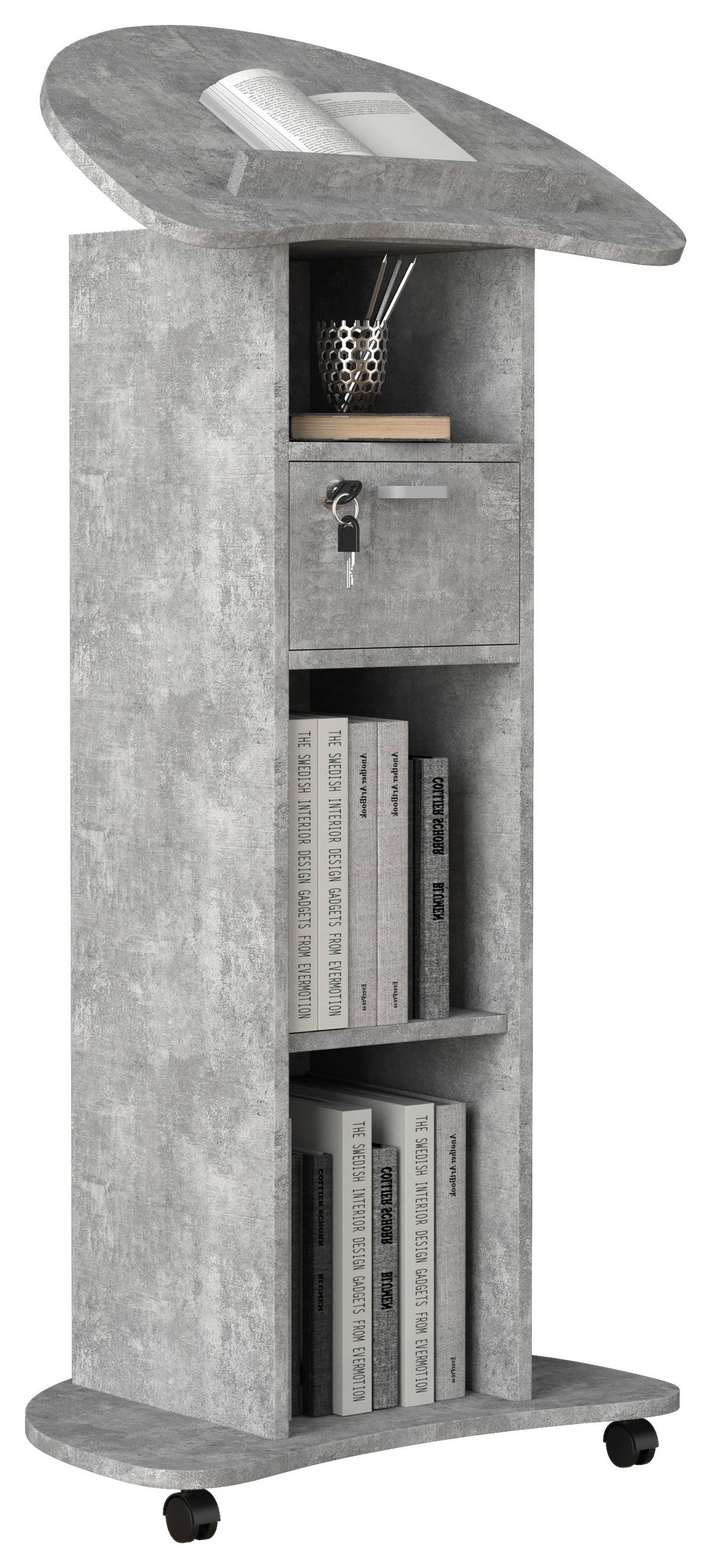 Stehpult Redola M B: 56 Cm Grau - Grau, MODERN, Holzwerkstoff (56/110/37cm) - MID.YOU