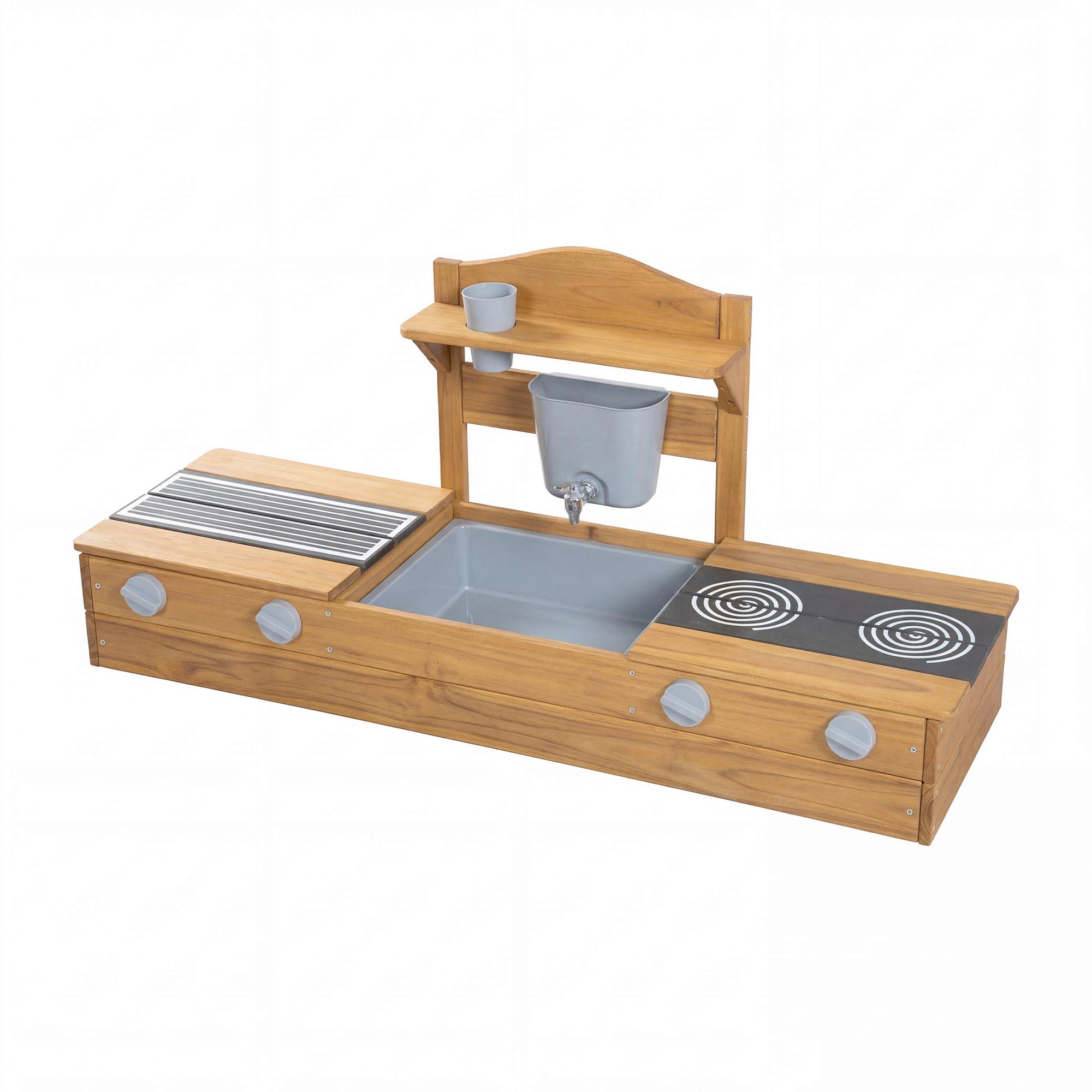 Balkonsandkasten natur - Teakfarben, Basics, Holz/Kunststoff (116/54/37cm)