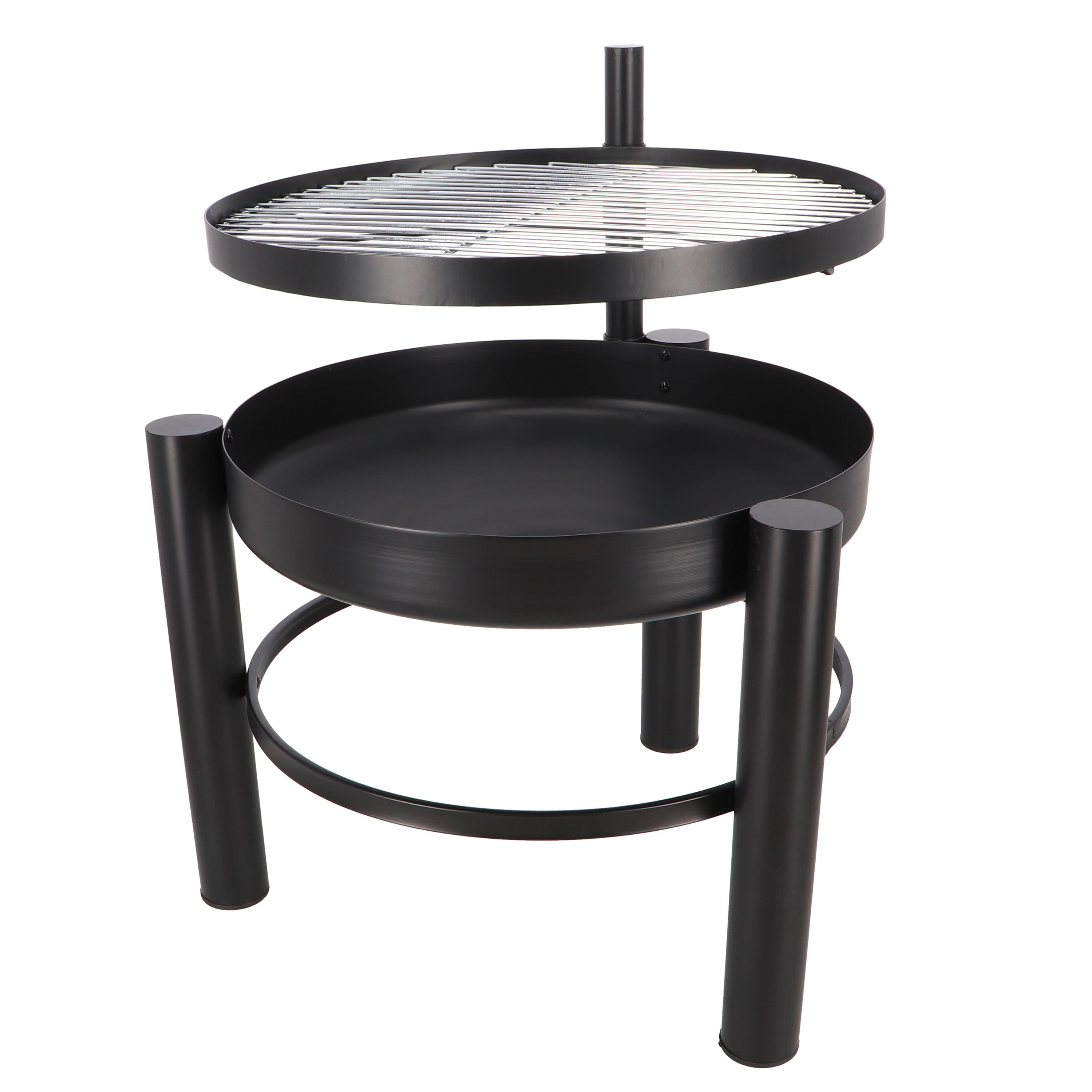 Feuerschale Feuerschale Mit Bbq-Rost S - Schwarz, LIFESTYLE, Metall (66,5/69/54cm)