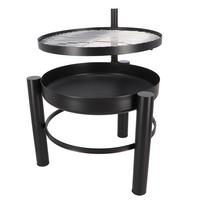 Feuerschale Feuerschale Mit Bbq-Rost S - Schwarz, LIFESTYLE, Metall (66,5/69/54cm)