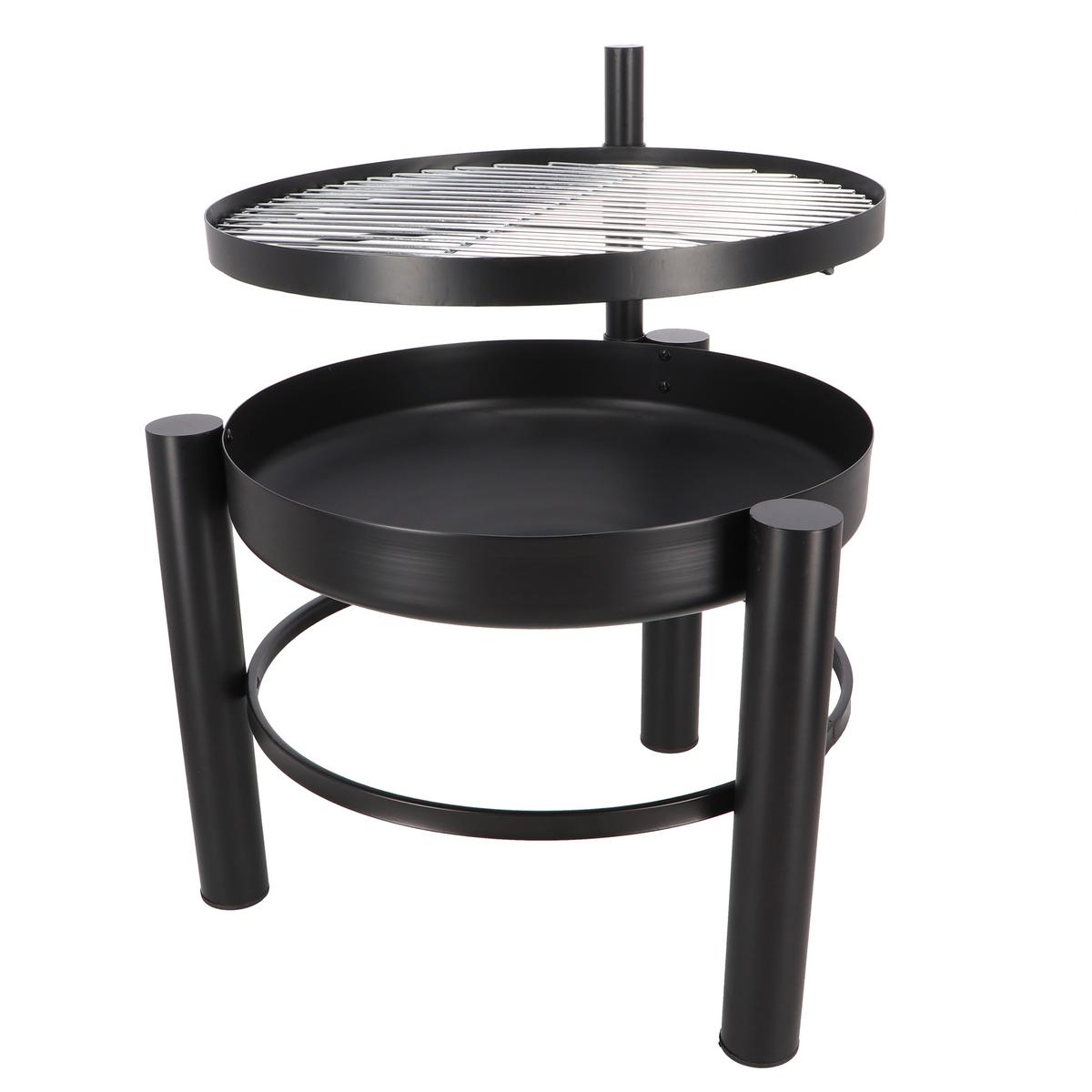 Feuerschale Feuerschale Mit Bbq-Rost S - Schwarz, LIFESTYLE, Metall (66,5/69/54cm)